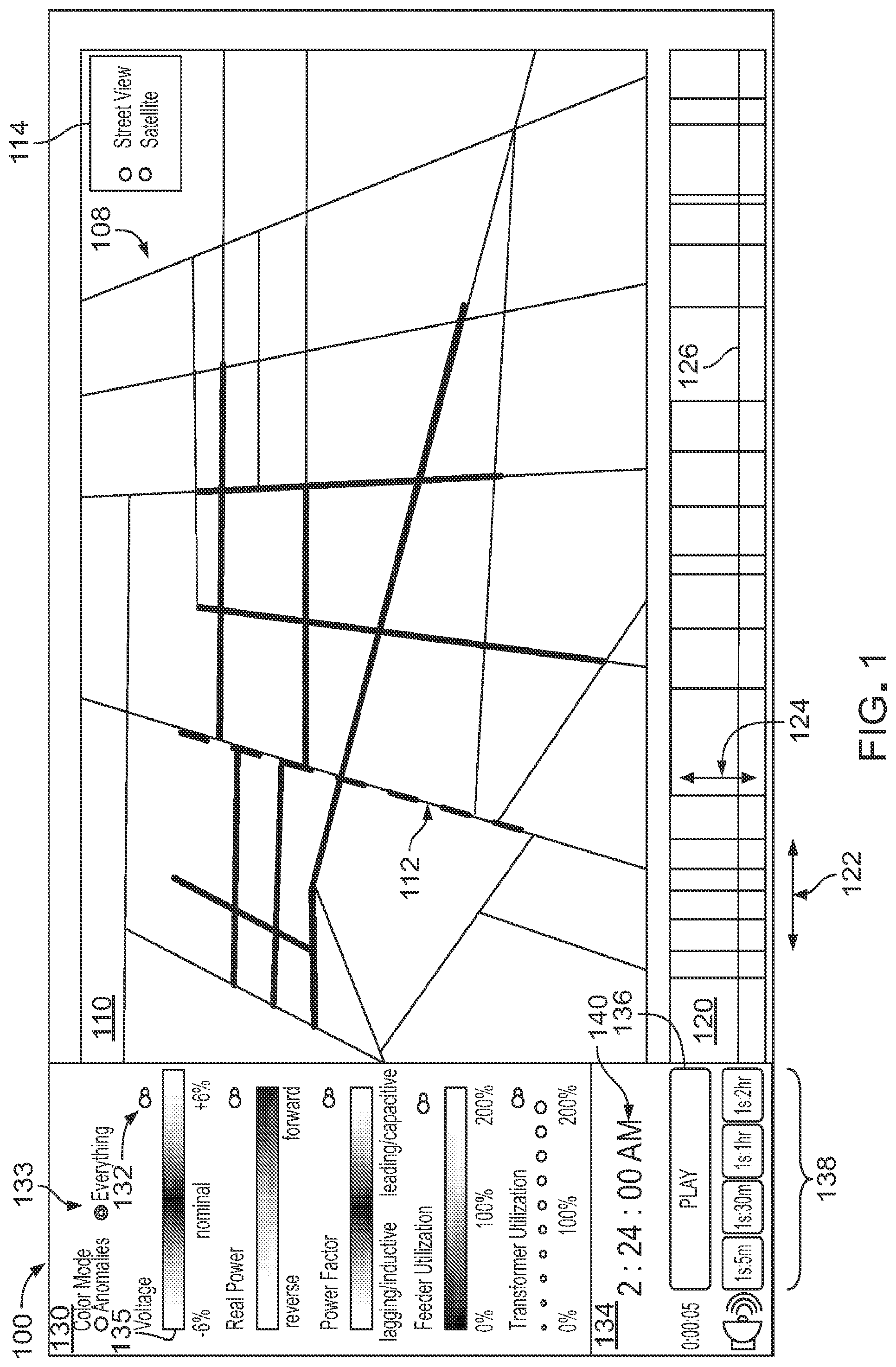 Patent US12316109 Figure 1 – Electrical power grid visualization