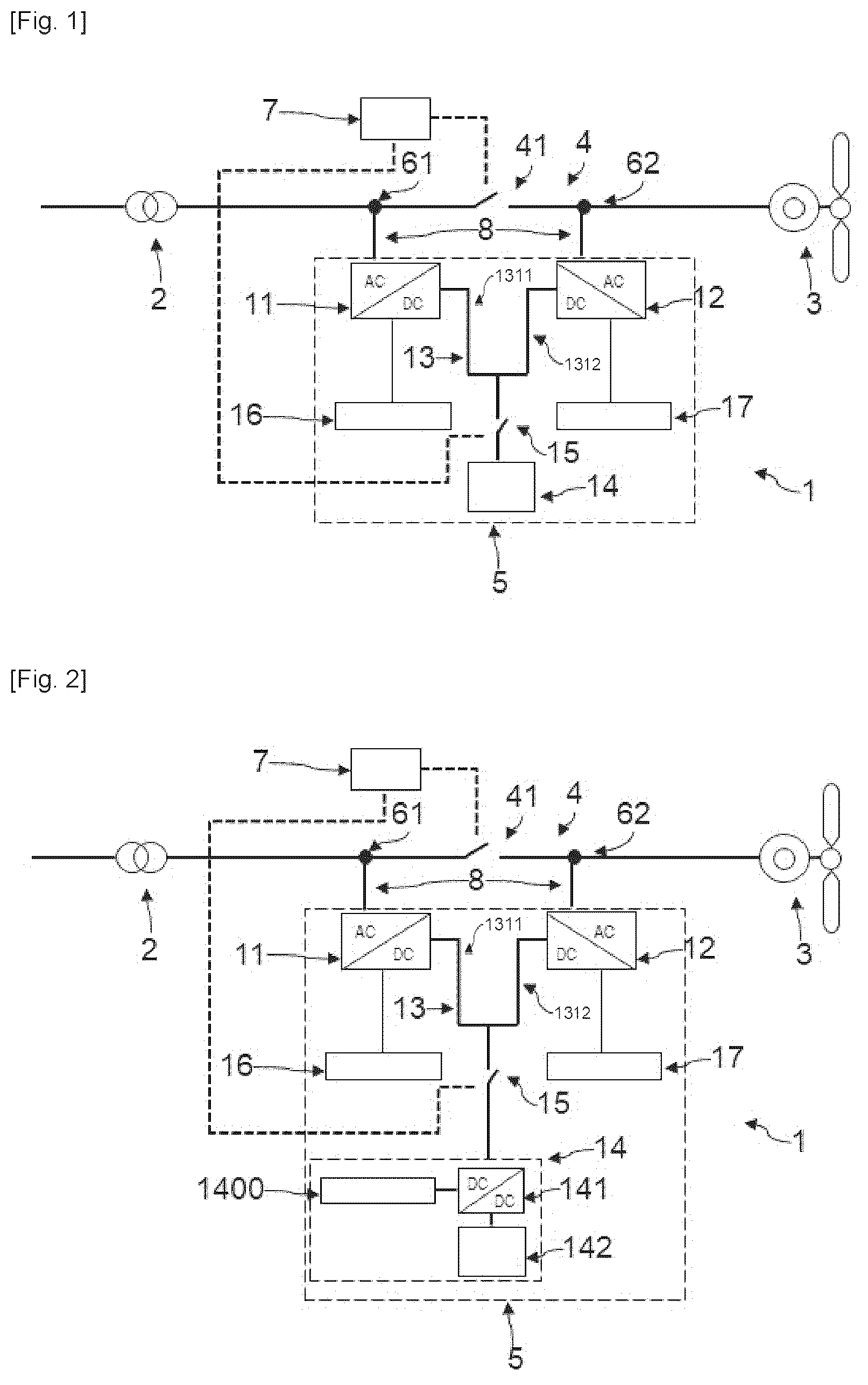 Patent US12316123 — Power transfer system between an AC network and a reversible hydraulic turbine — Figure 1