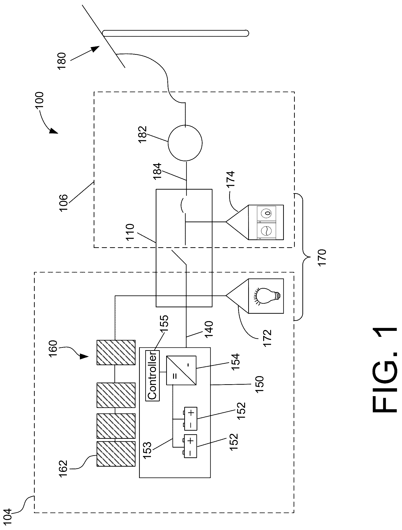 Patent US12316125 — Load control architecture of an energy control system — Figure 1