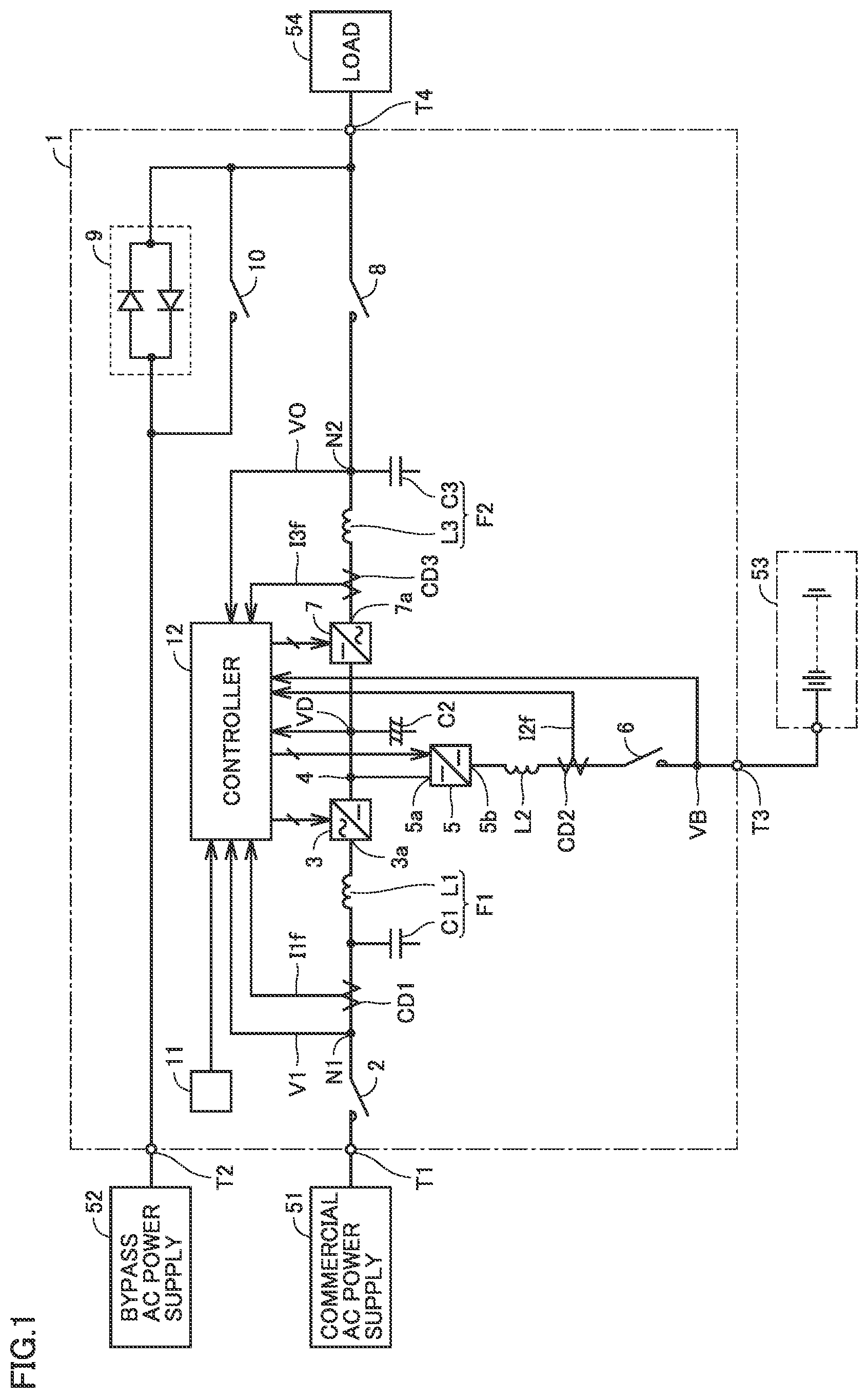 Patent US12316160 — Uninterruptible power supply apparatus — Figure 1
