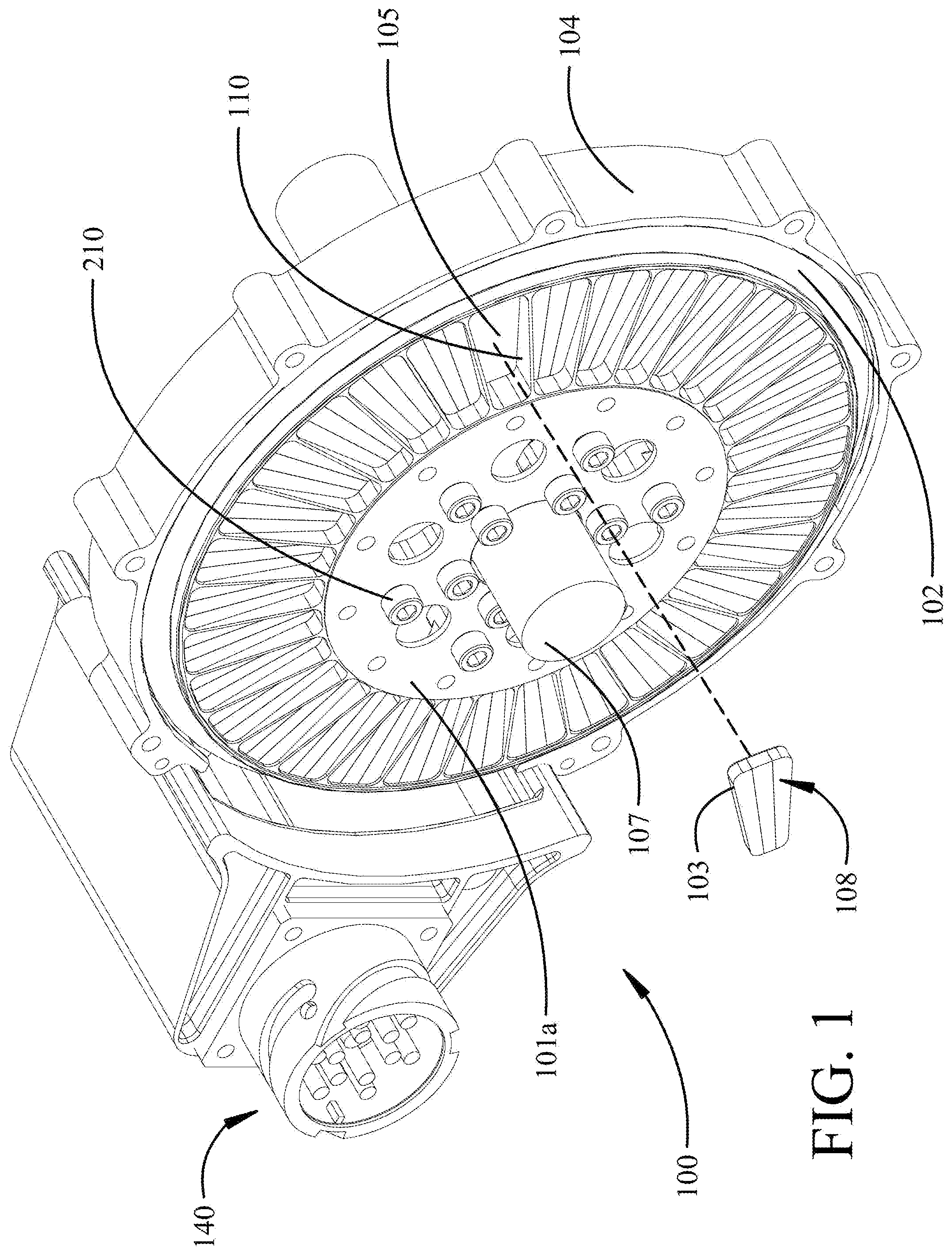 Patent US12316179 — Fault-tolerant axial-gap permanent-magnet electric machine — Figure 1