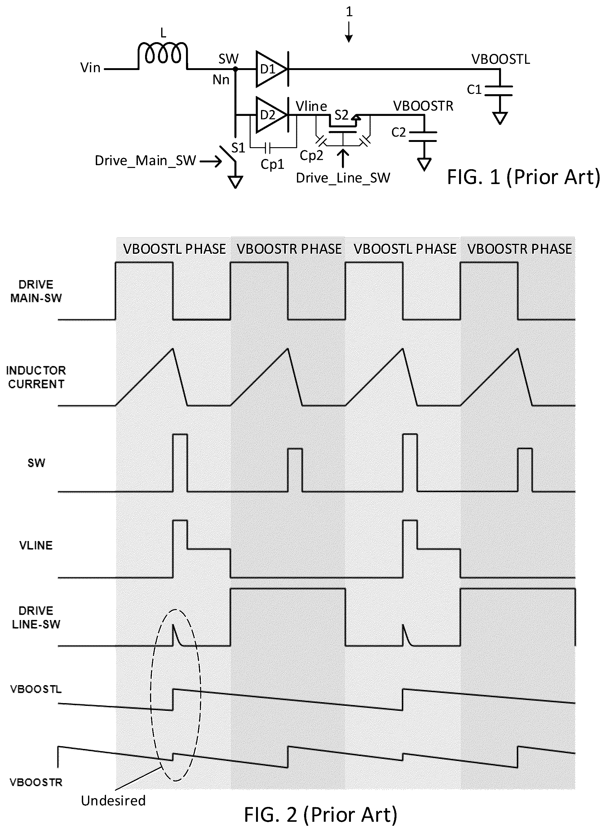 Patent US12316207 Figure 1 – Dual output DC-DC boost converter with reduced output leakage