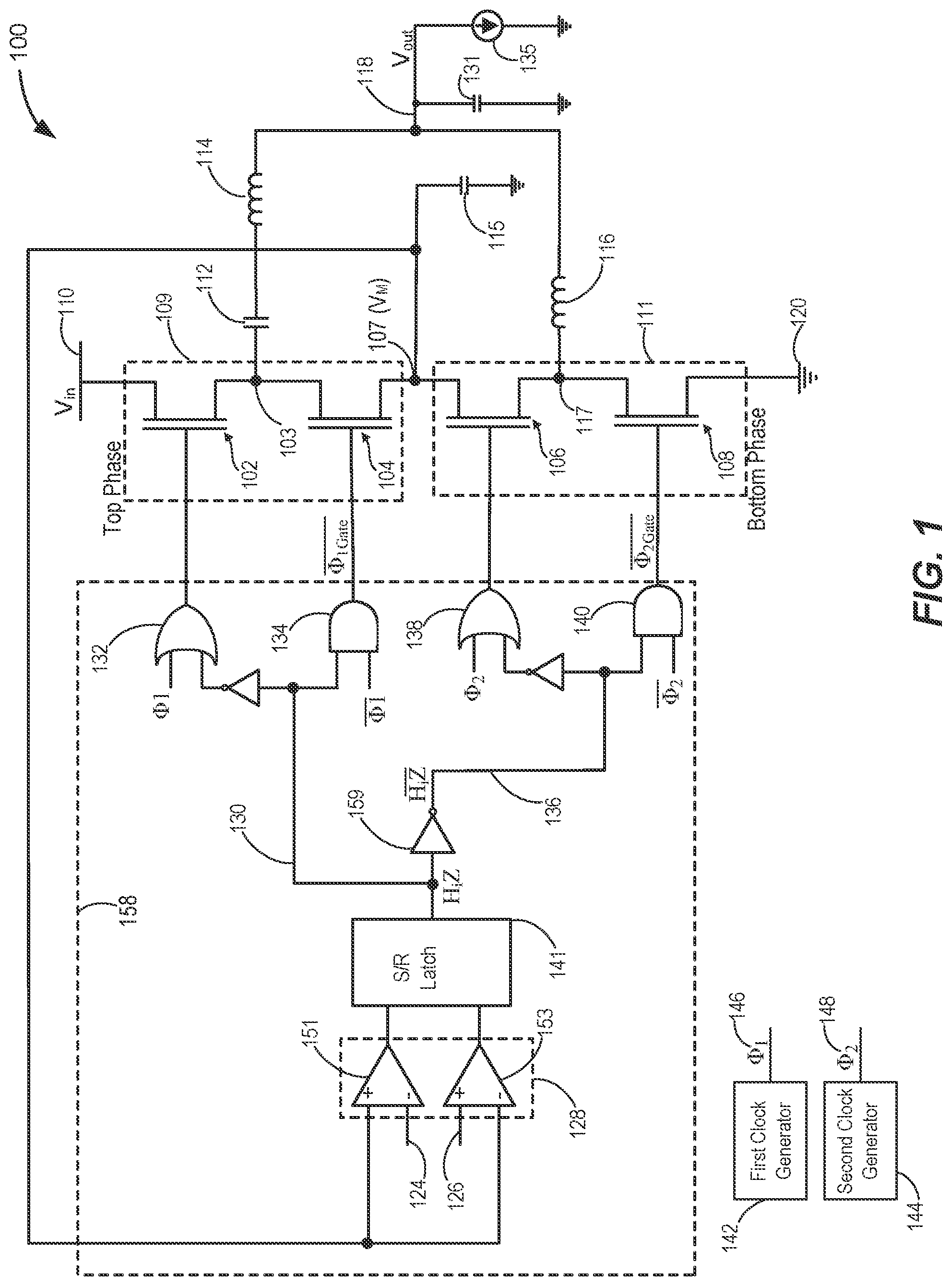 Patent US12316223 — Phase multiplexed series stacked DC-DC converter — Figure 1