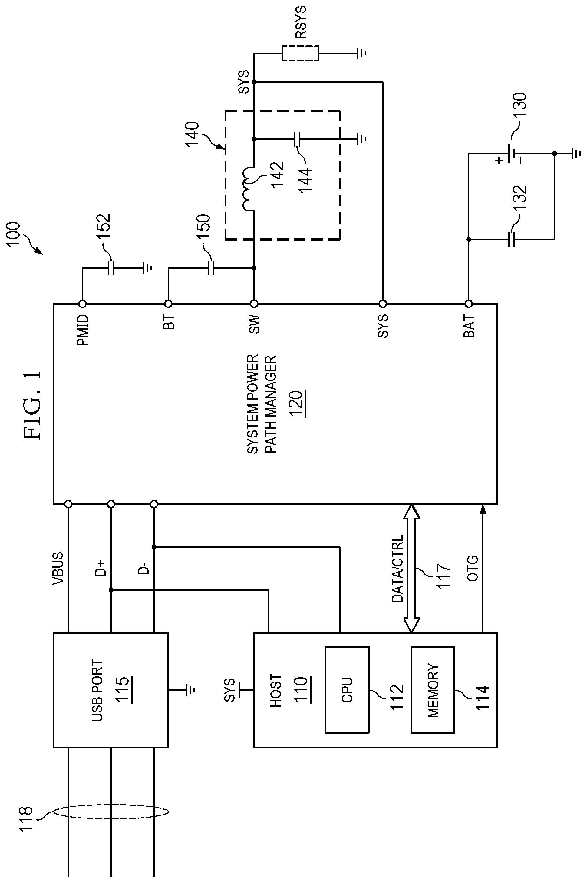 Patent US12316225 — Blocking and startup transistor control in voltage converters — Figure 1