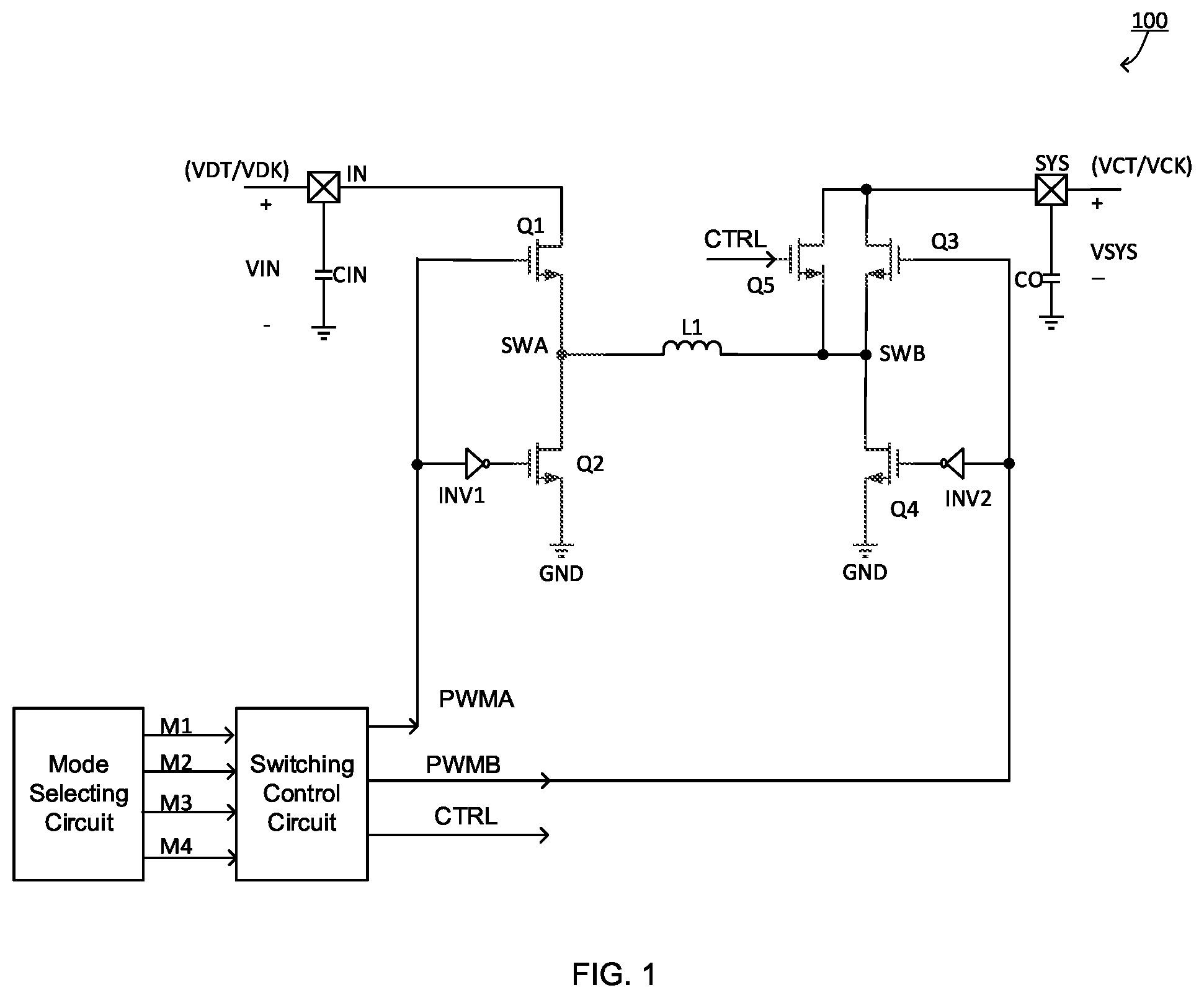Patent US12316234 — Bi-directional voltage converter for high power applications — Figure 1