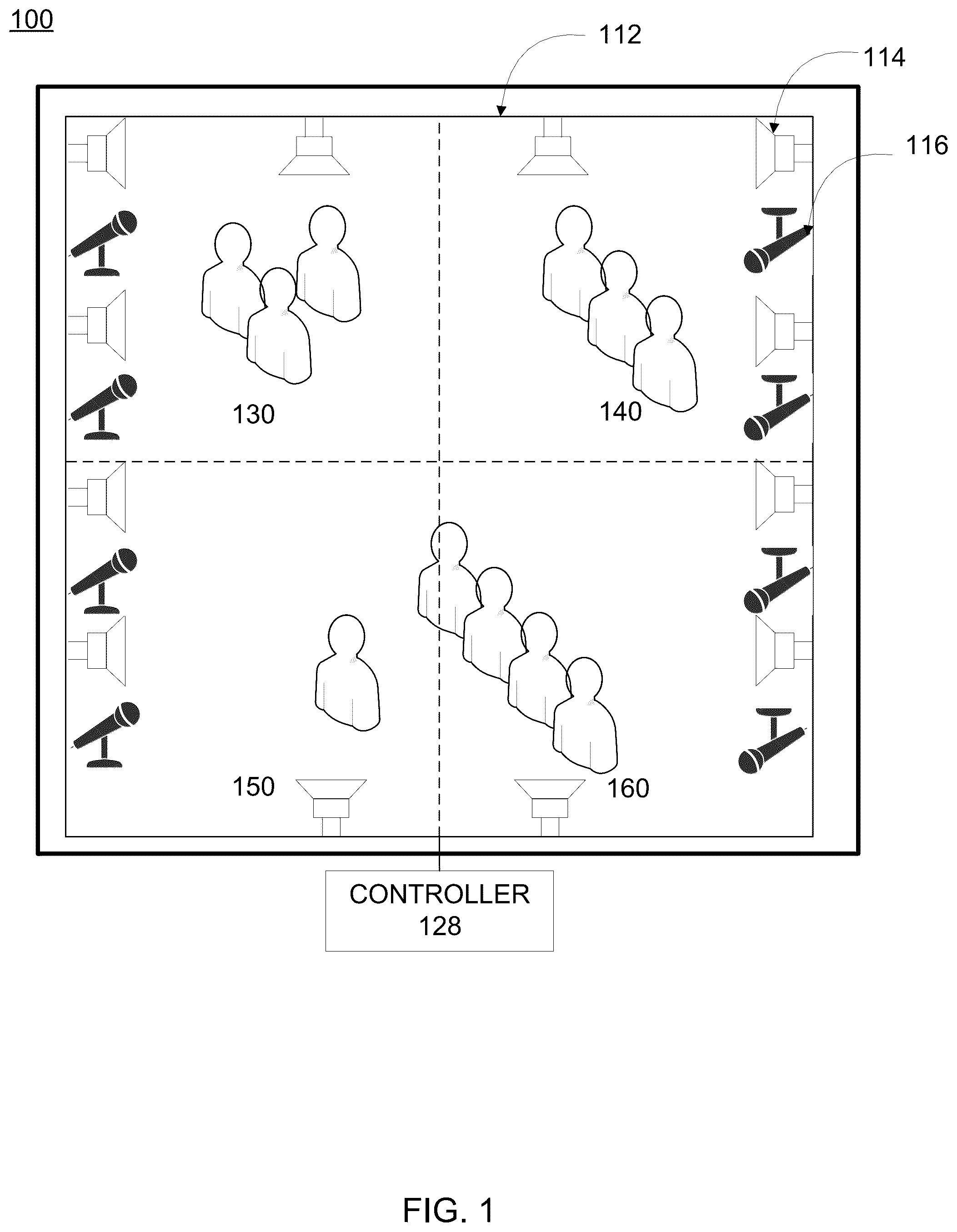 Patent US12316293 — Measuring speech intelligibility of an audio environment — Figure 1