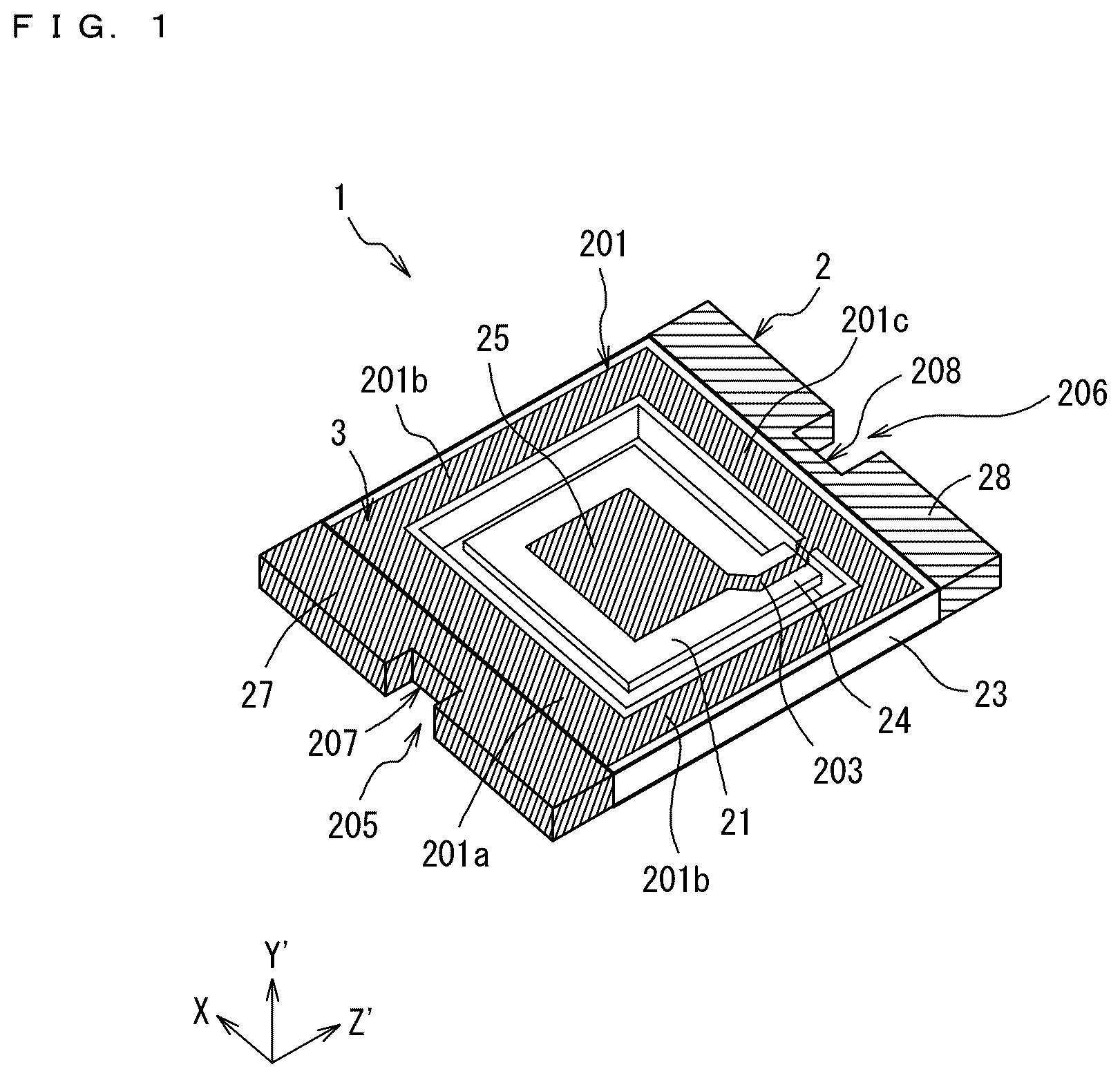 Patent US12316299 — Crystal vibration device — Figure 1