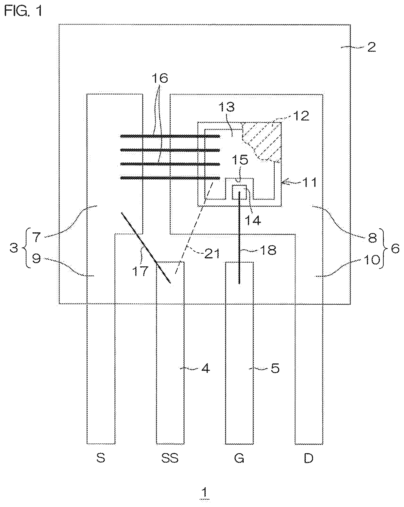Patent US12316307 — Switching device and electronic circuit — Figure 1