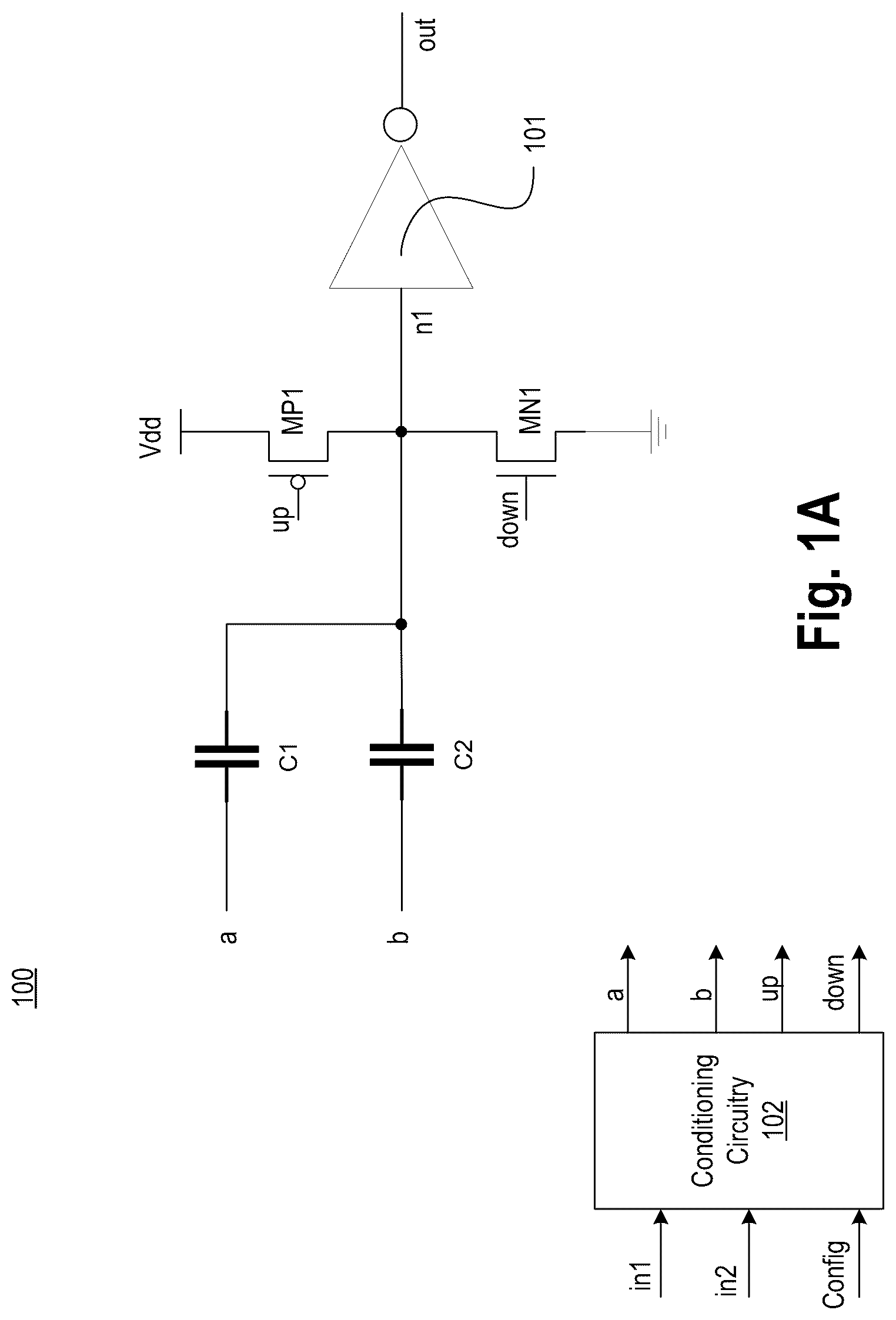 Patent US12316319 — Multi-function linear threshold gate with input based adaptive threshold — Figure 1