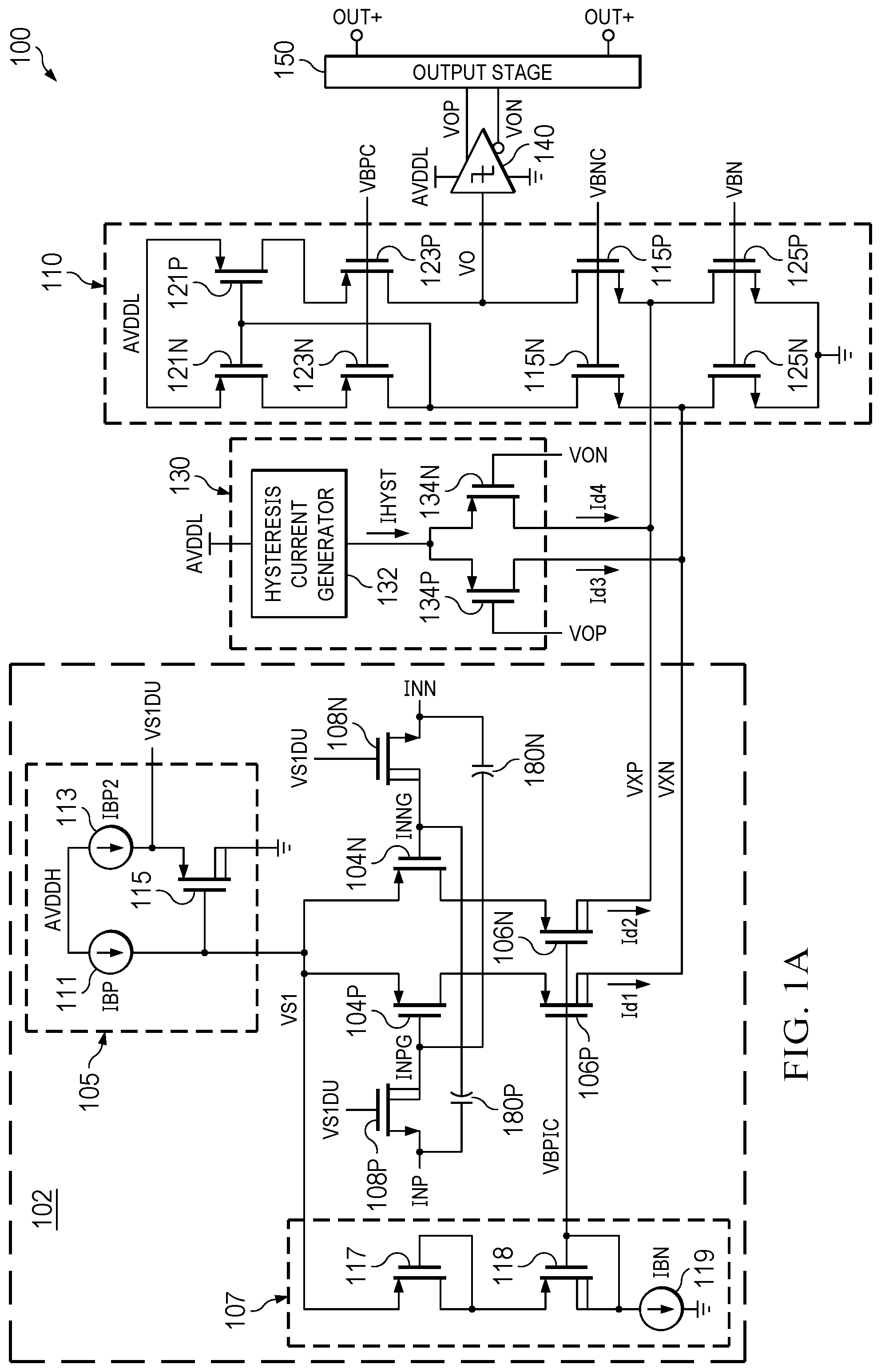 Patent US12316330 — Comparator circuit with dynamic hysteresis — Figure 1