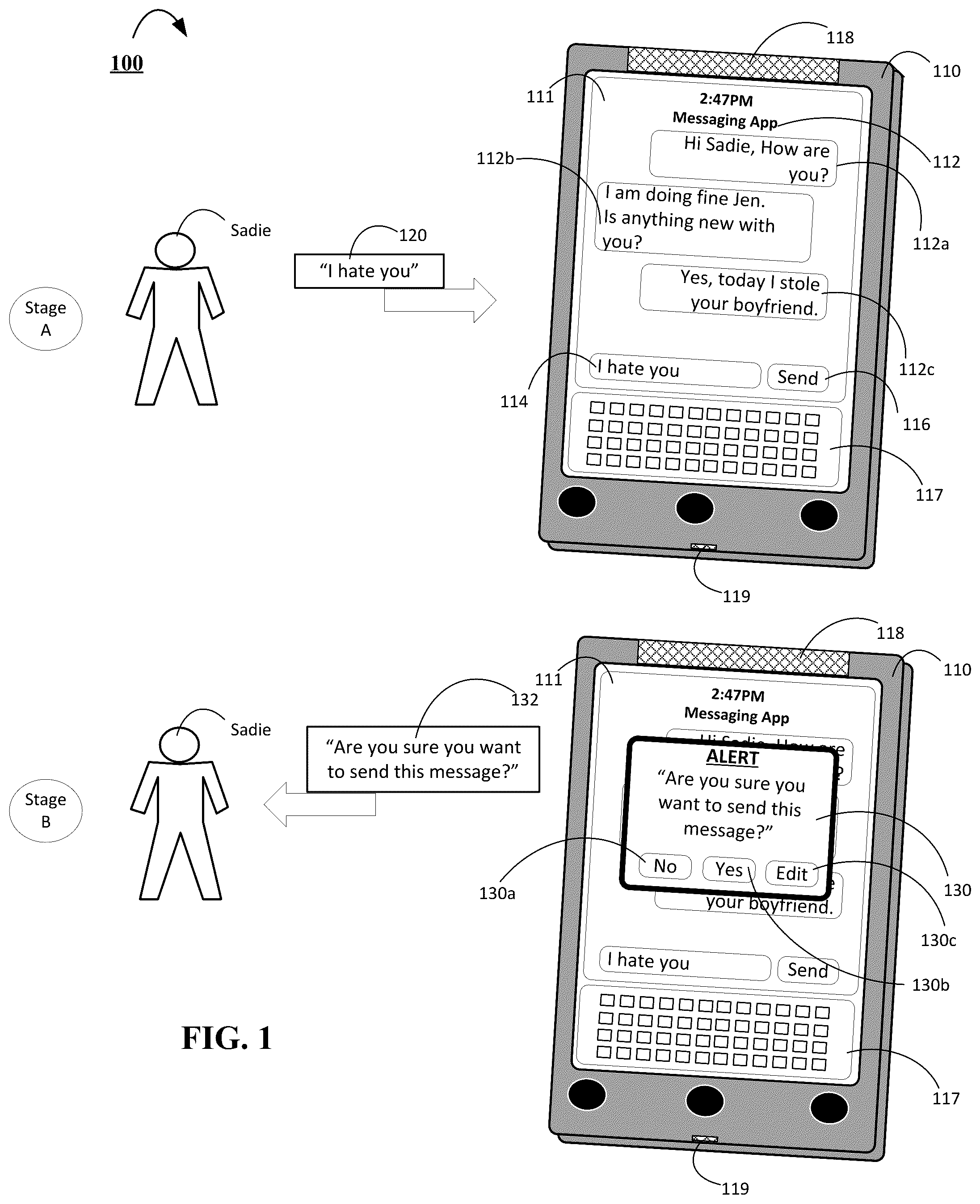 Patent US12316592 Figure 1 – System and methods for annotating offensive content