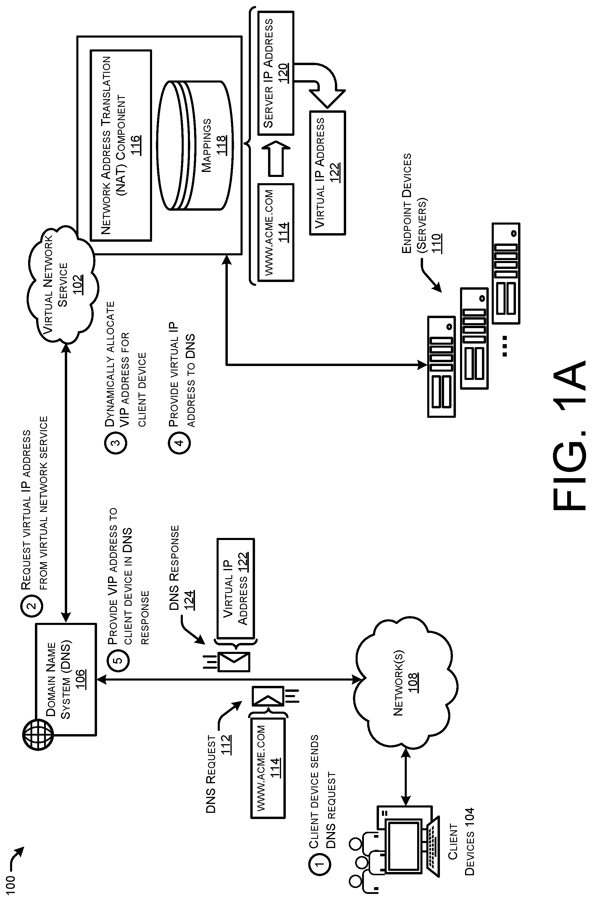 Patent US12316599 — Anonymizing server-side addresses — Figure 1