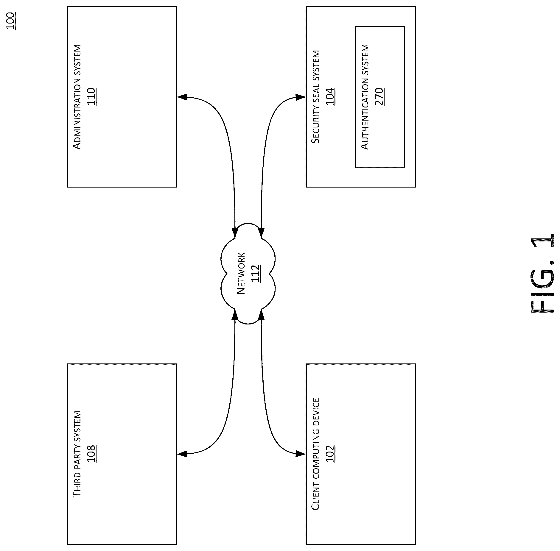 Patent US12316631 — Authentication of security seals using dynamic authentication information — Figure 1