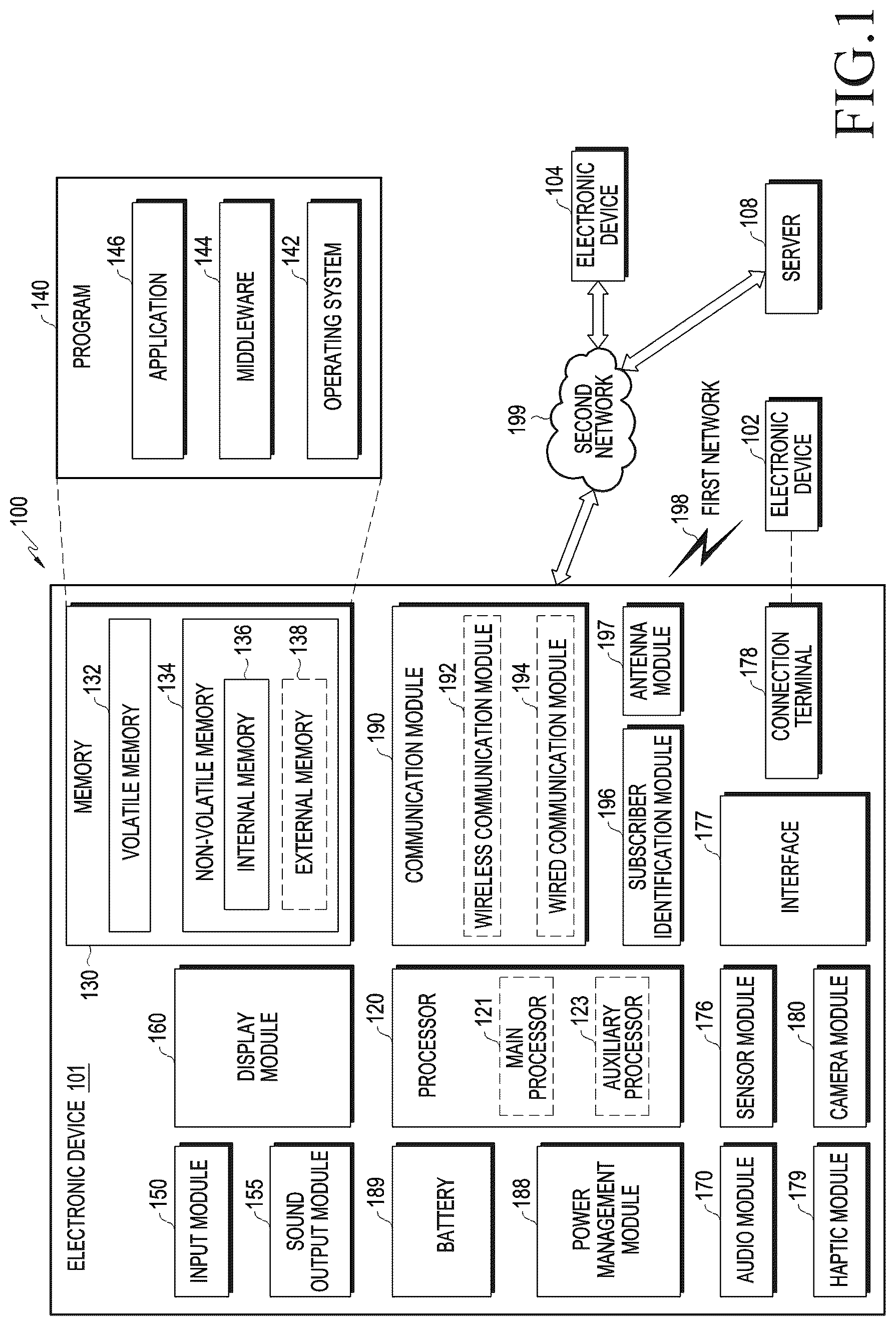 Patent US12316792 Figure 1 – Antenna structure and electronic device including same