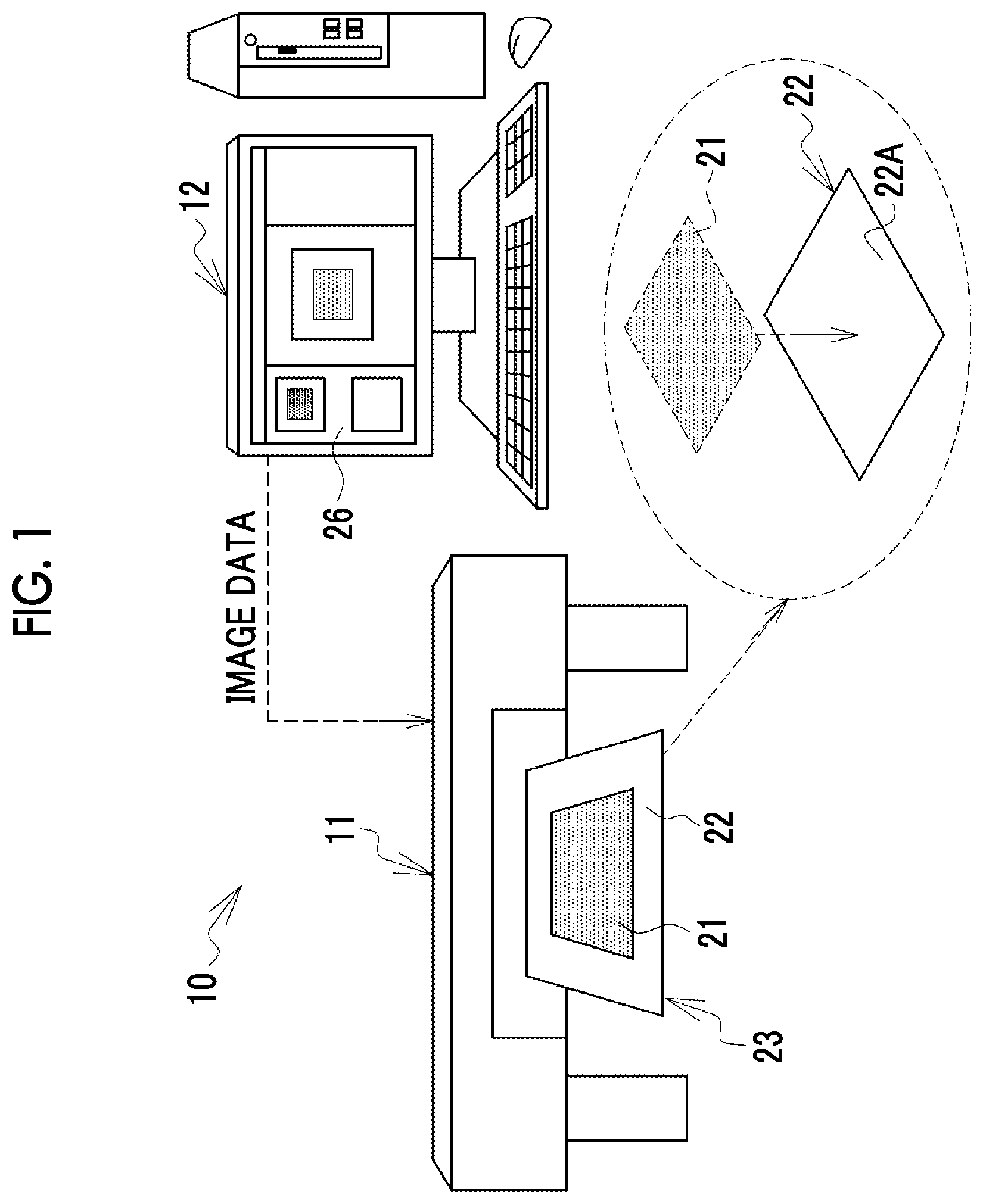 Patent US12316813 — Controlling display of preview print images at different angles of visual recognition by performing color conversion corresponding to the structural color ink — Figure 1