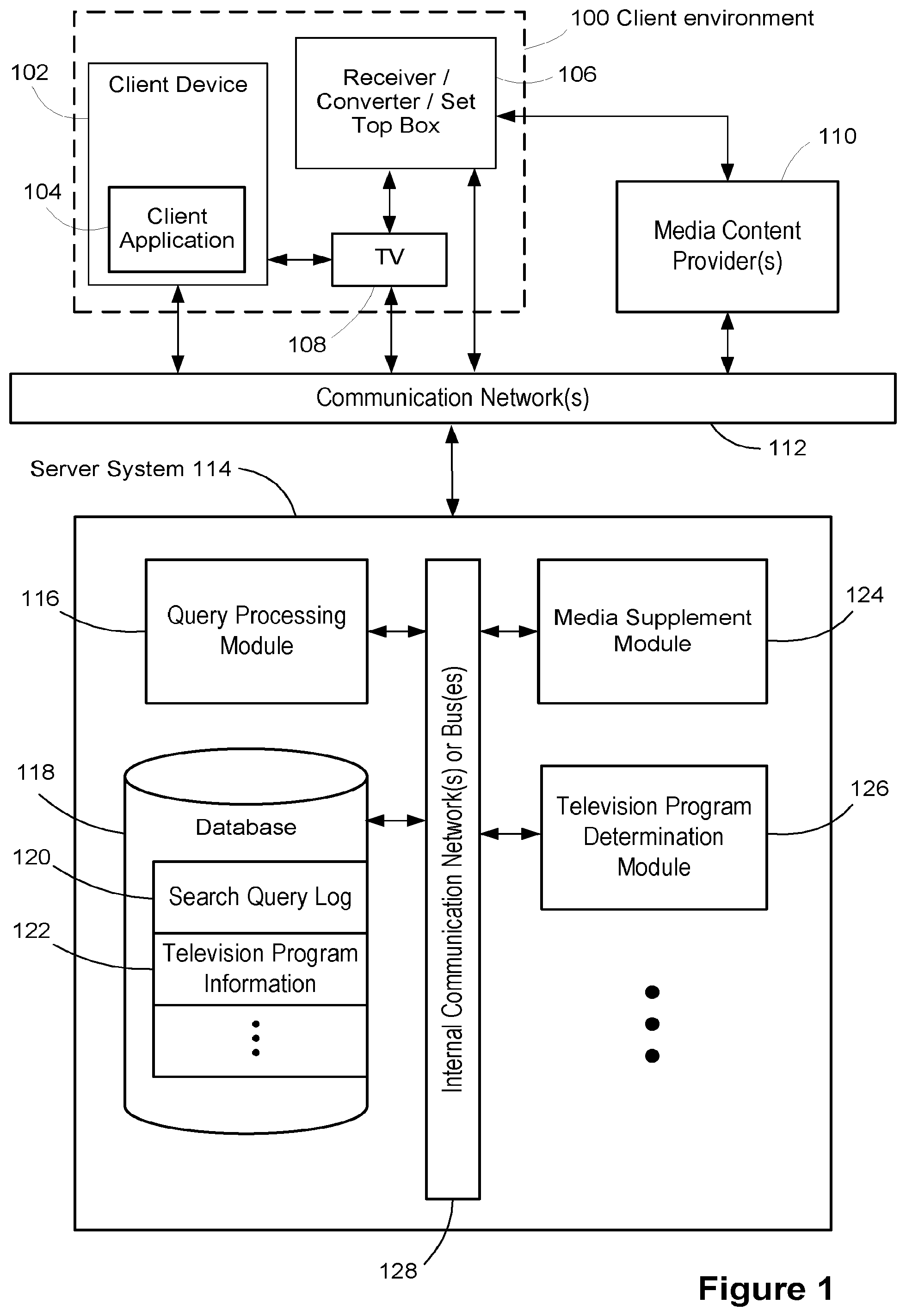 Patent US12316893 — Systems and methods that match search queries to television subtitles — Figure 1