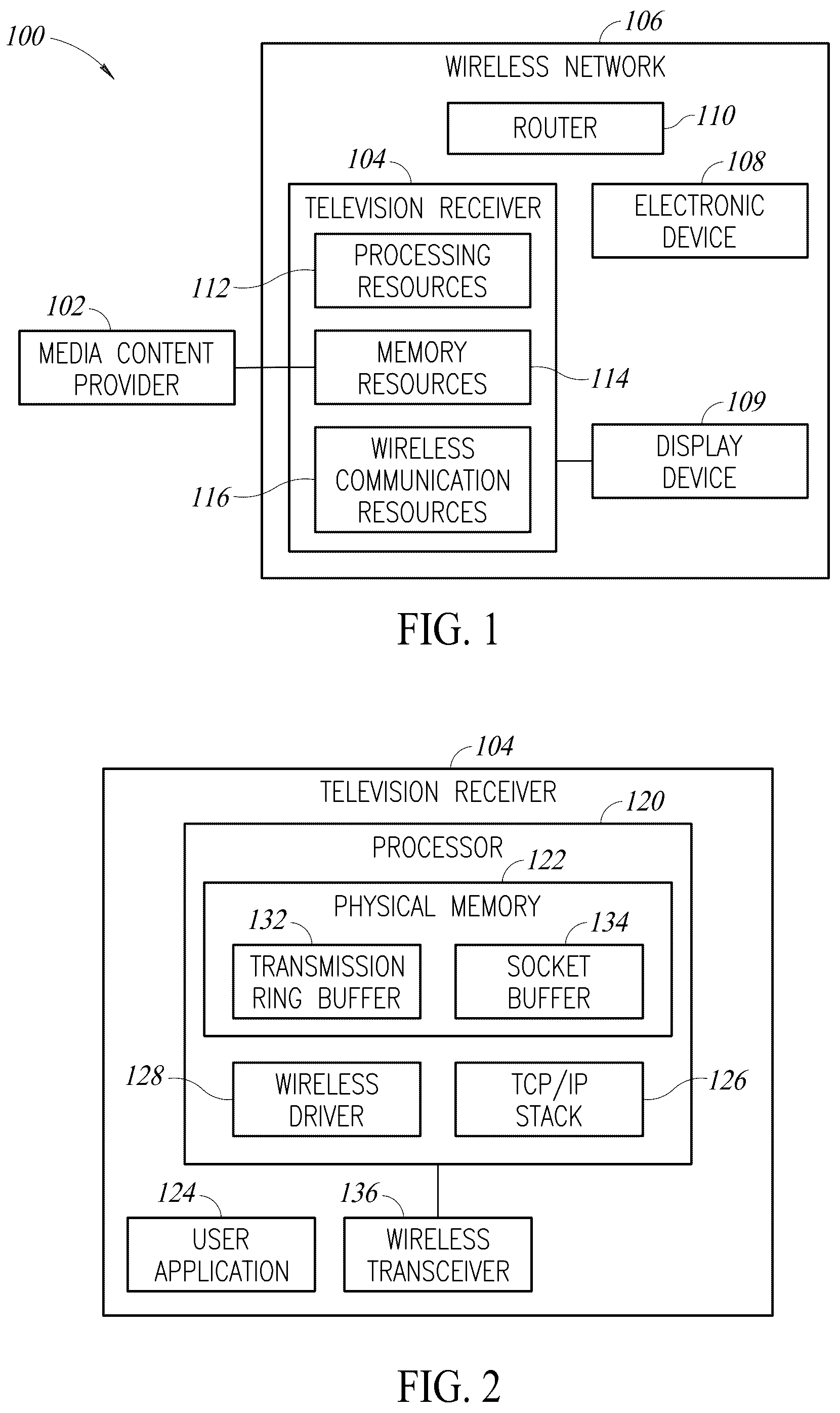Patent US12316904 — System and method for wireless media streaming from television receiver — Figure 1