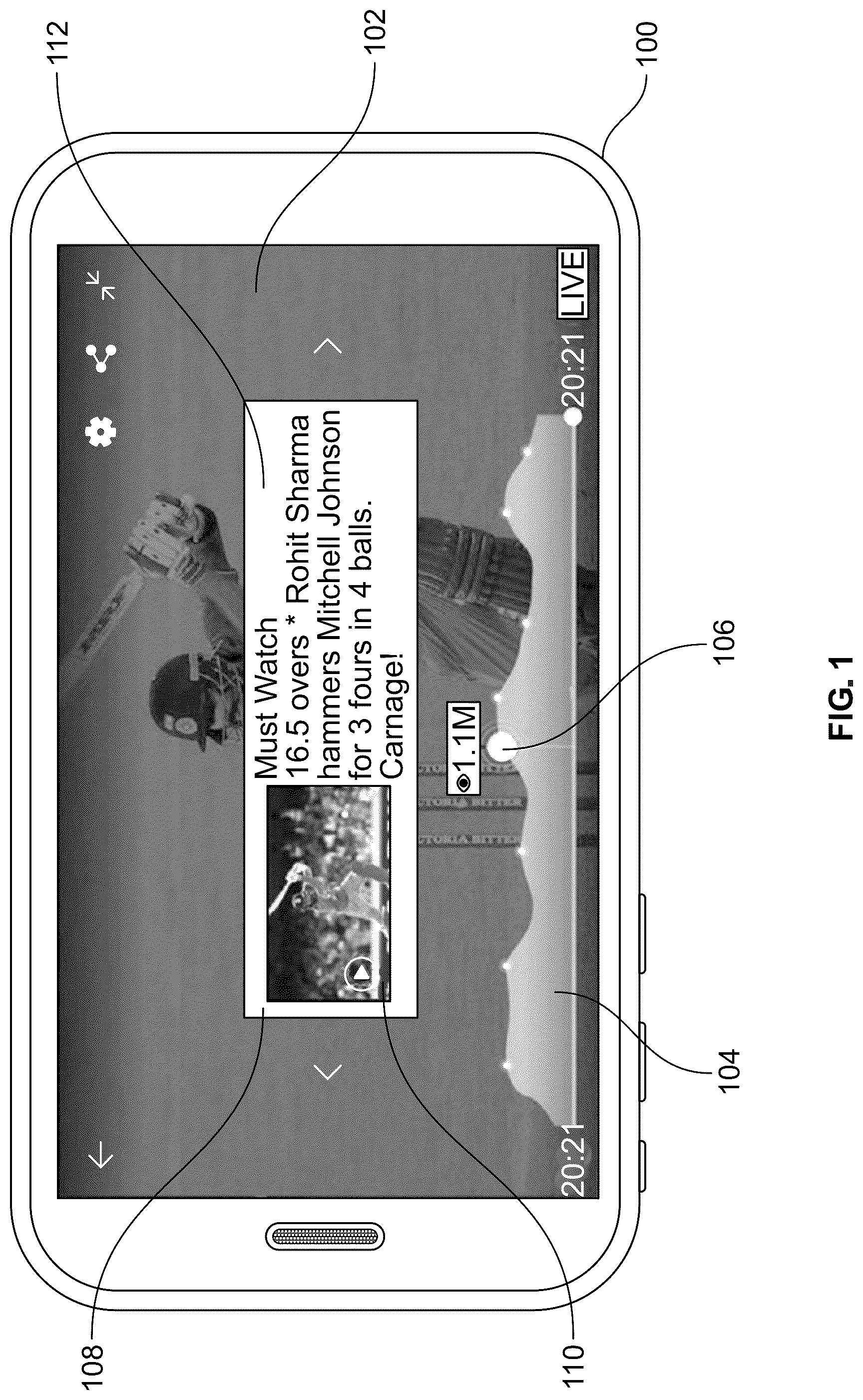 Patent US12316907 — Systems and methods for automatically generating content items from identified events — Figure 1