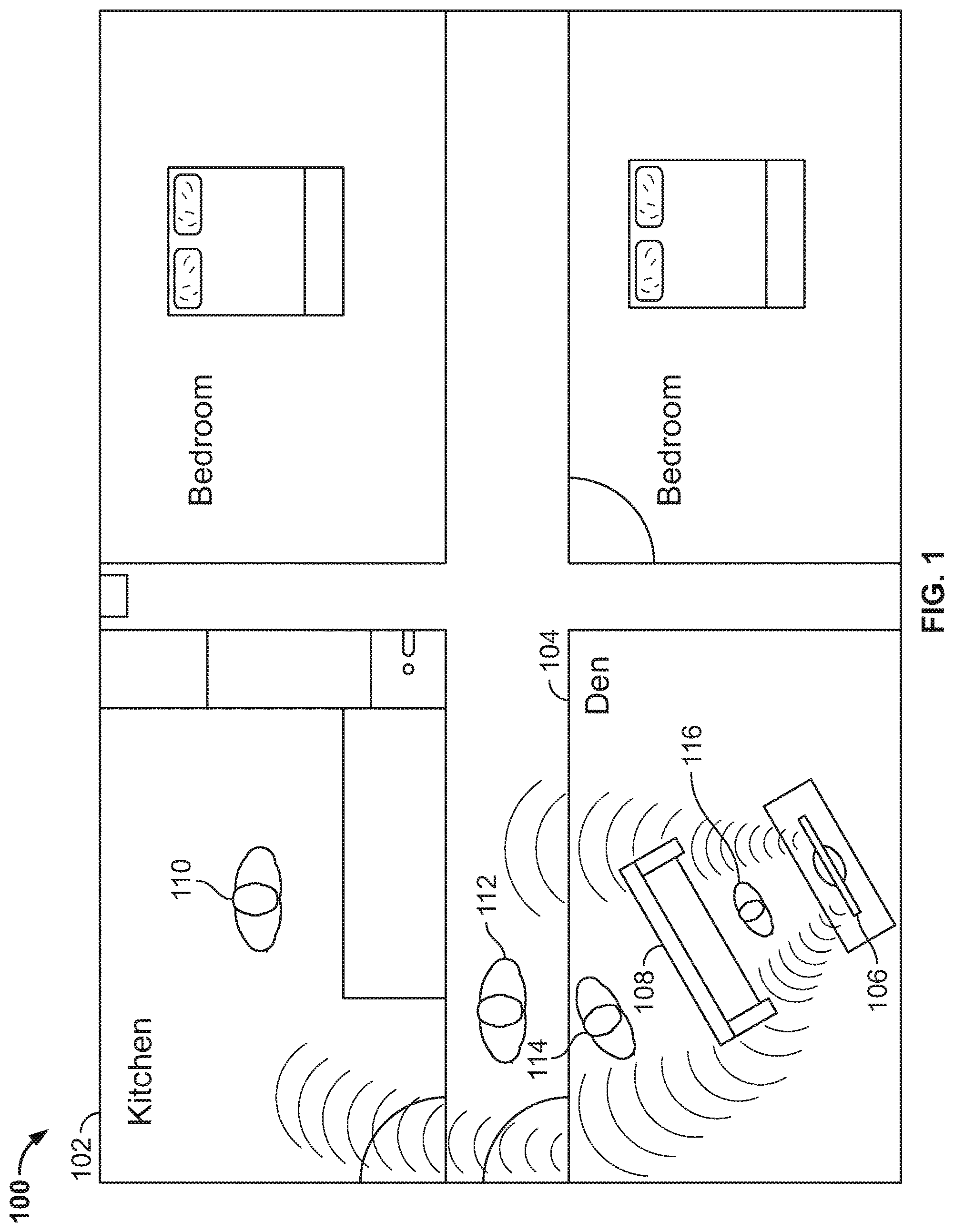 Patent US12316910 Figure 1 – Systems and methods for dynamically adjusting media output based on presence detection of individuals