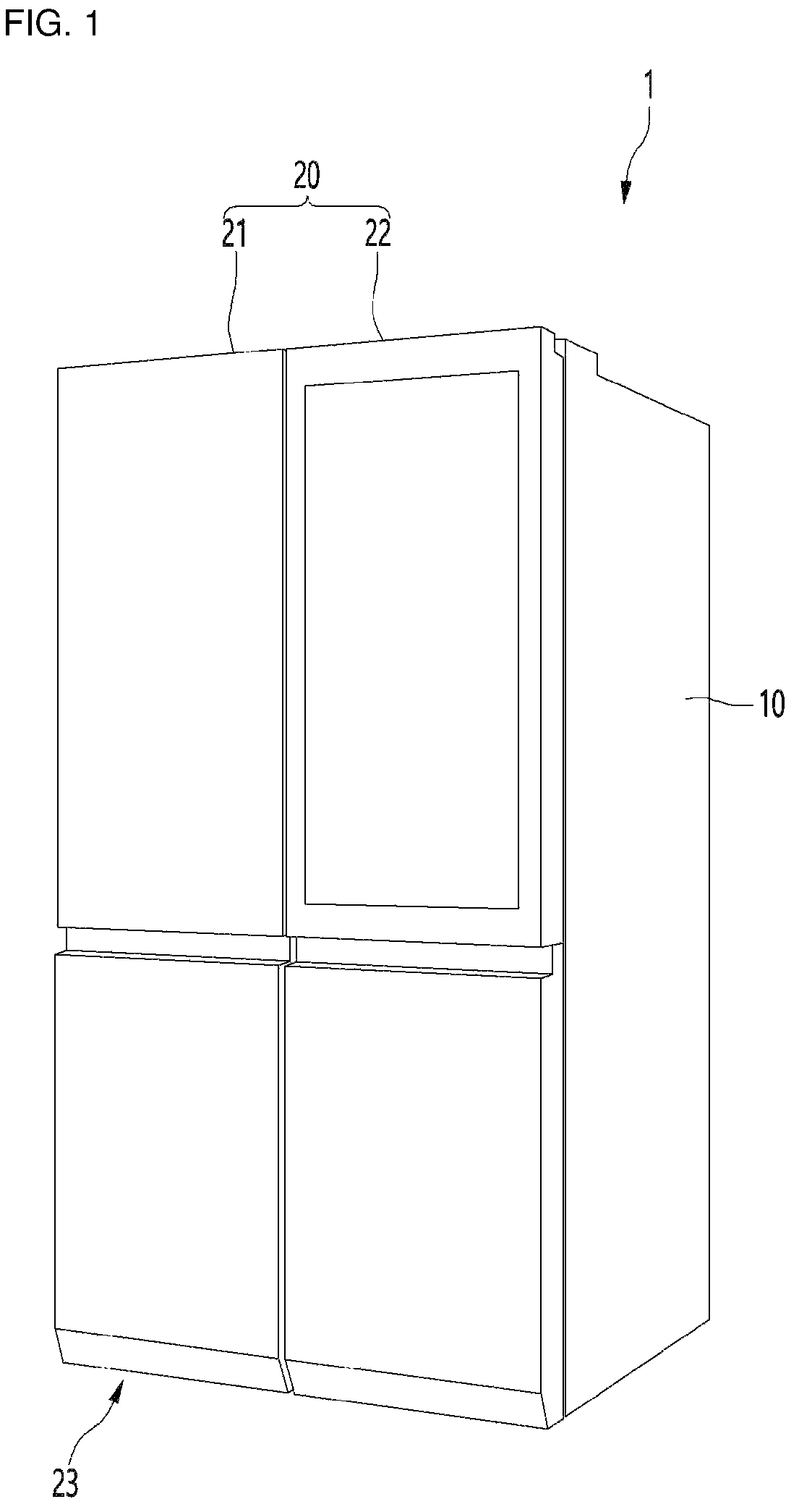 Patent US12316983 — Refrigerator — Figure 1