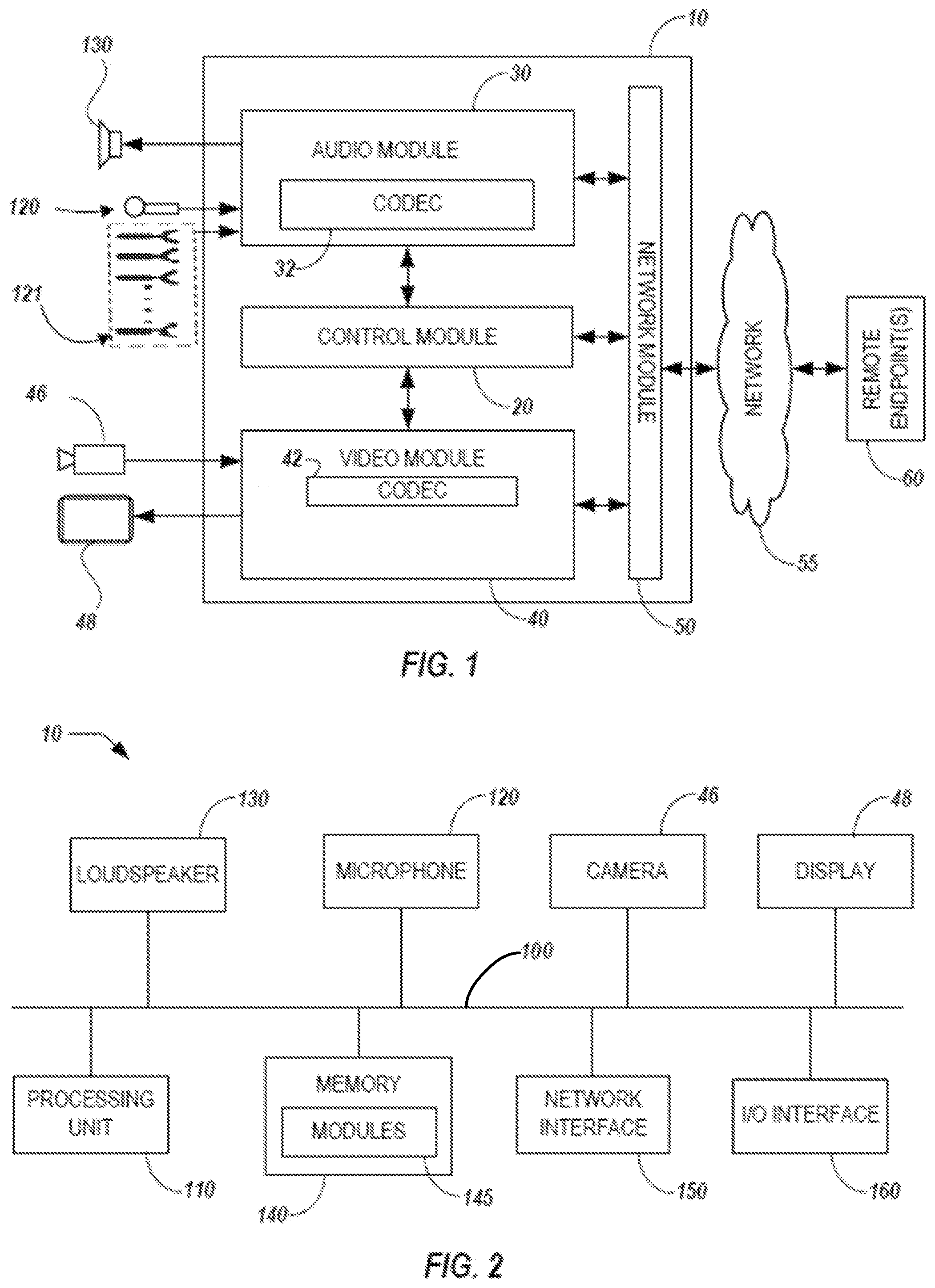 Patent US12316999 — Systems and methods for detection and display of whiteboard text and/or an active speaker — Figure 1