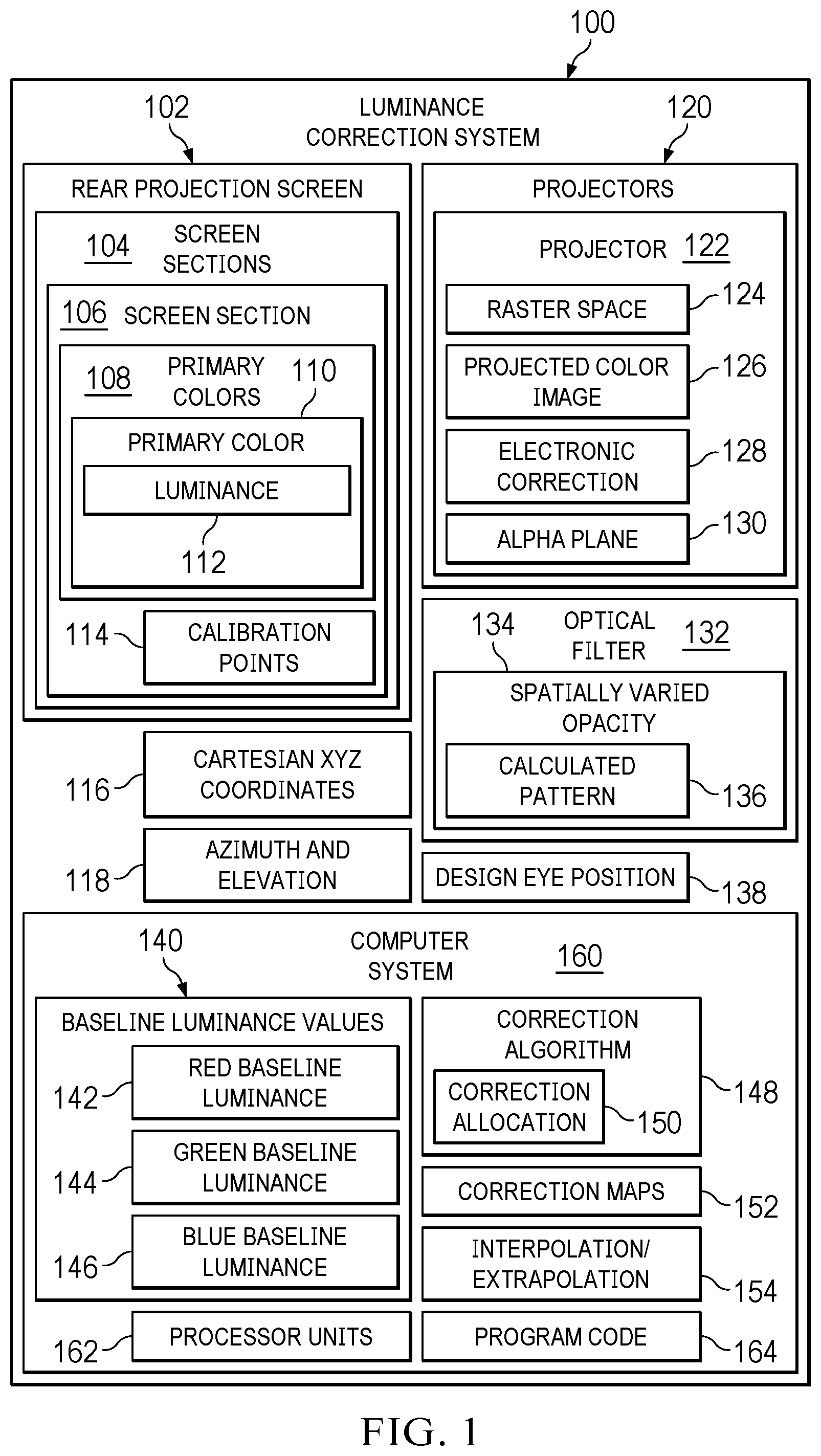 Patent US12317008 — Simulation display system, spatial image luminance uniformity — Figure 1