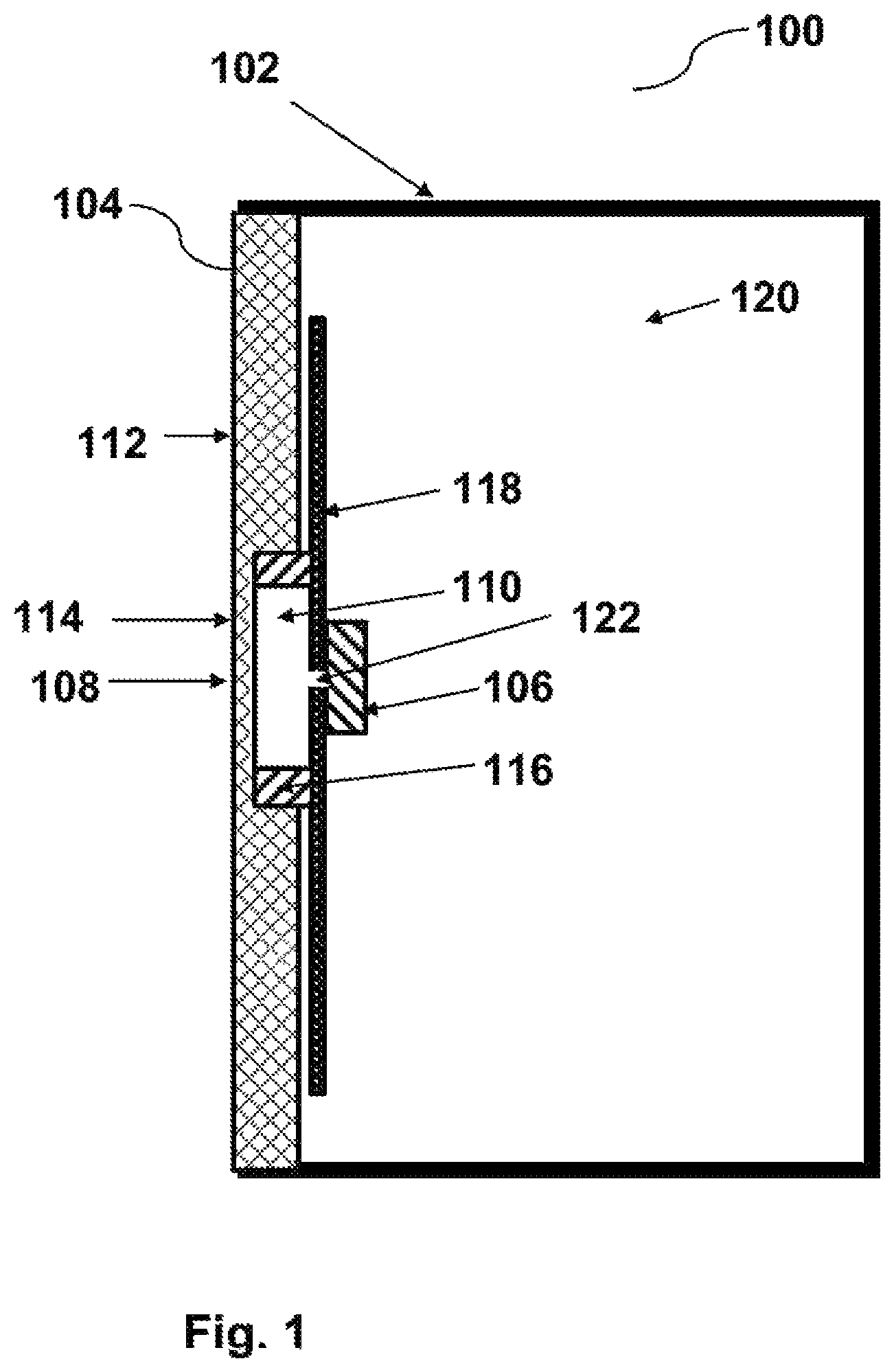 Patent US12317016 — Microphone device with a closed housing and a membrane — Figure 1