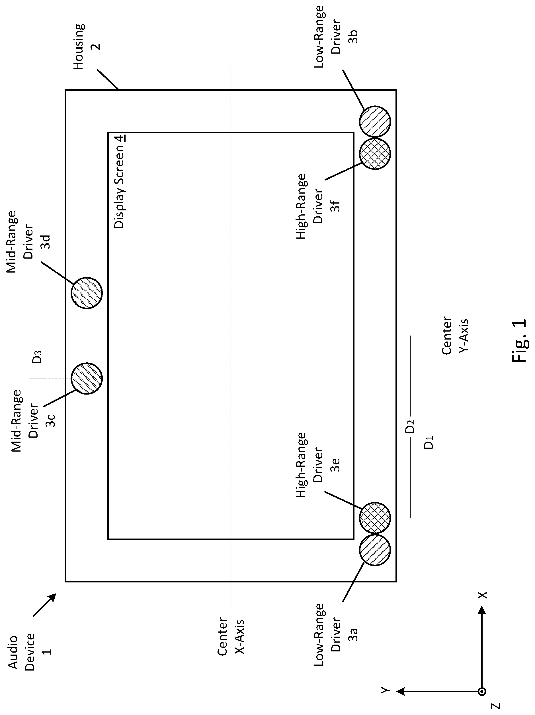 Patent US12317028 — Speaker driver arrangement for implementing cross-talk cancellation — Figure 1