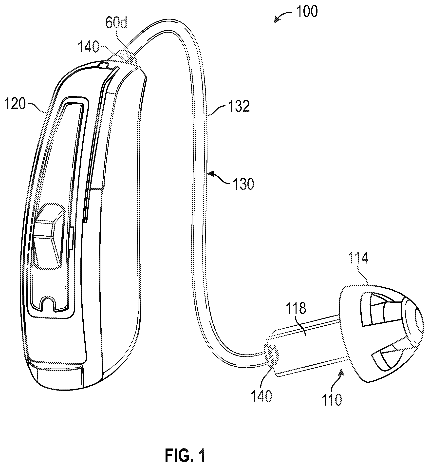 Patent US12317040 — Electrical cable assembly for ear-worn hearing devices — Figure 1