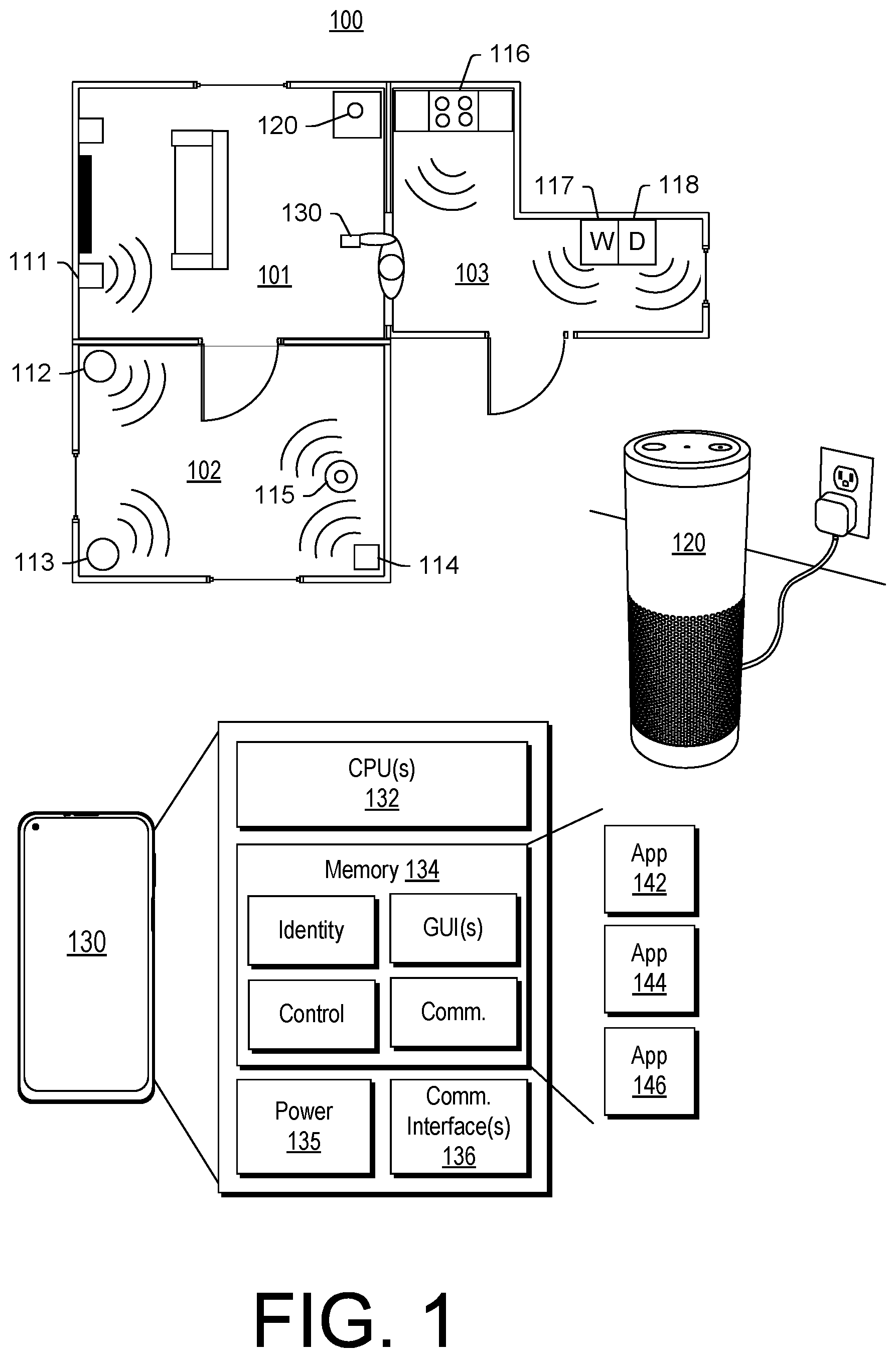 Patent US12317151 — Automated device control session — Figure 1