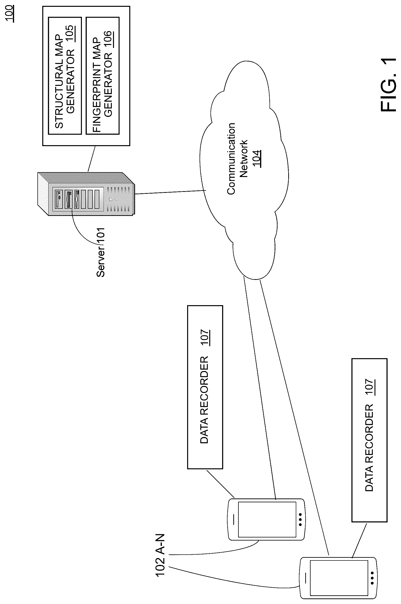 Patent US12317159 — Method and system for calibration of a space in an indoor area — Figure 1