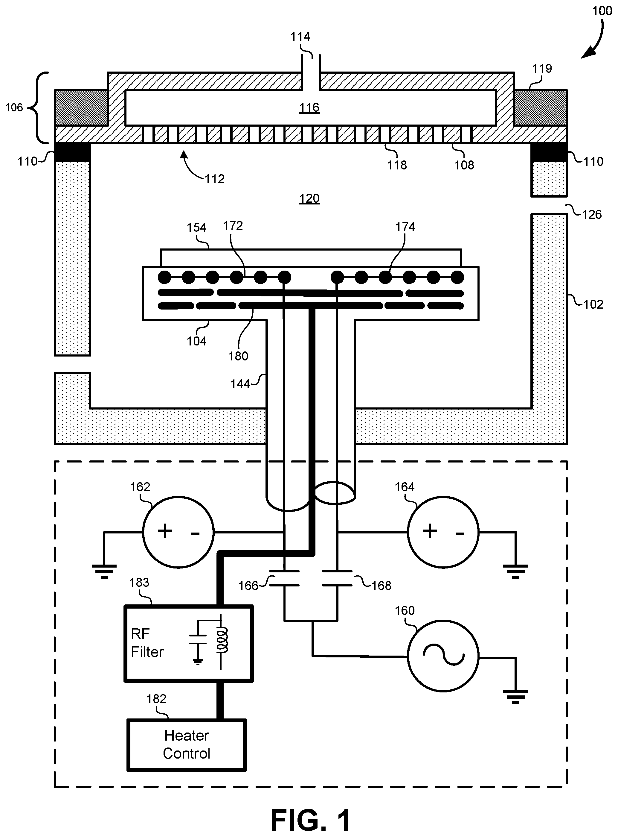 Patent US12317378 — Multi-zone heater control for wafer processing equipment — Figure 1