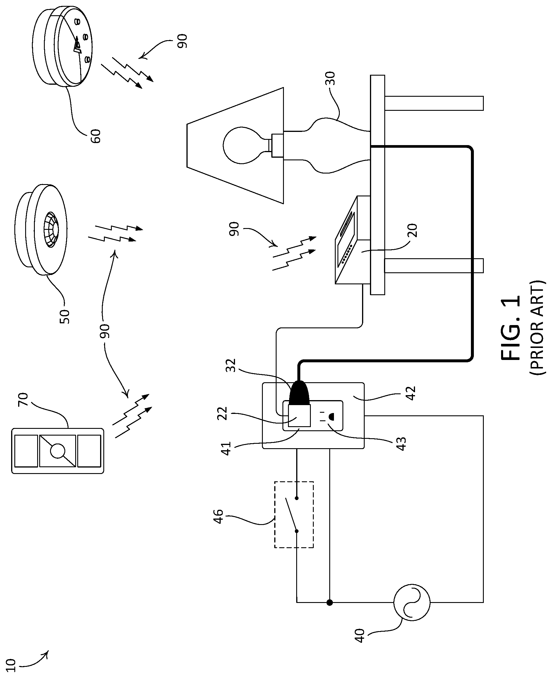 Patent US12317390 Figure 1 – Faceplate remote control device for use in a load control system