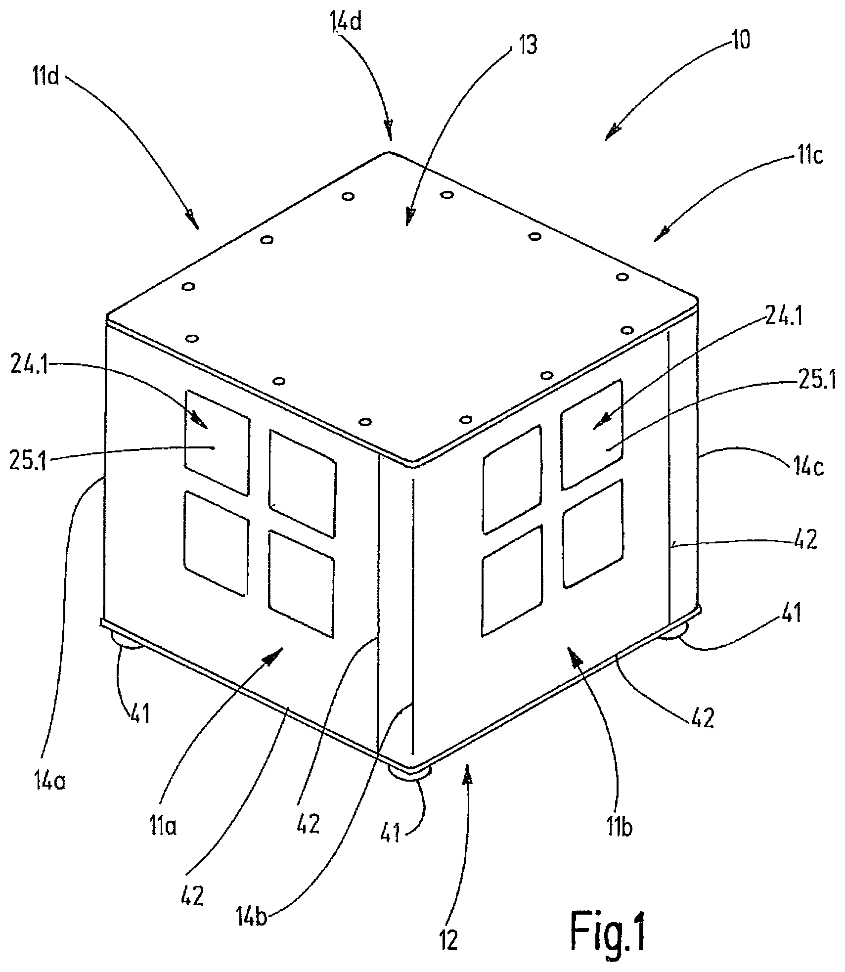 Patent US12317439 — Modular system for producing a housing — Figure 1