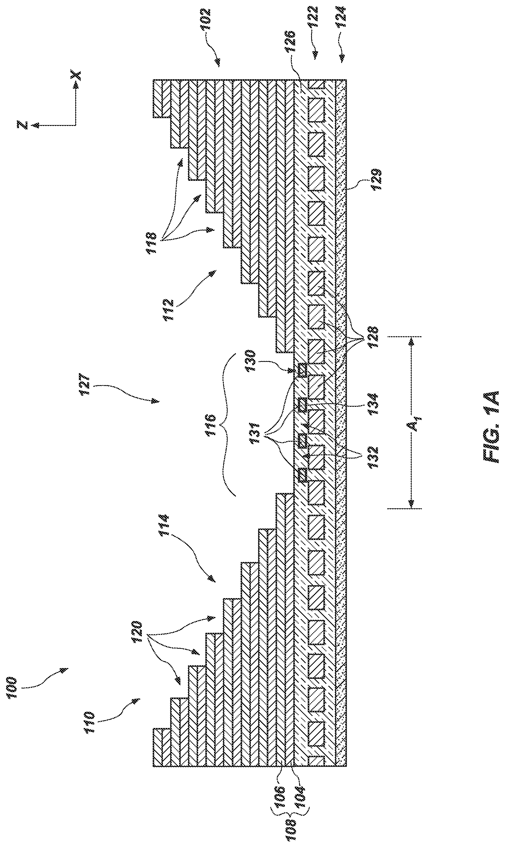 Patent US12317498 — Microelectronic devices including staircase structures — Figure 1