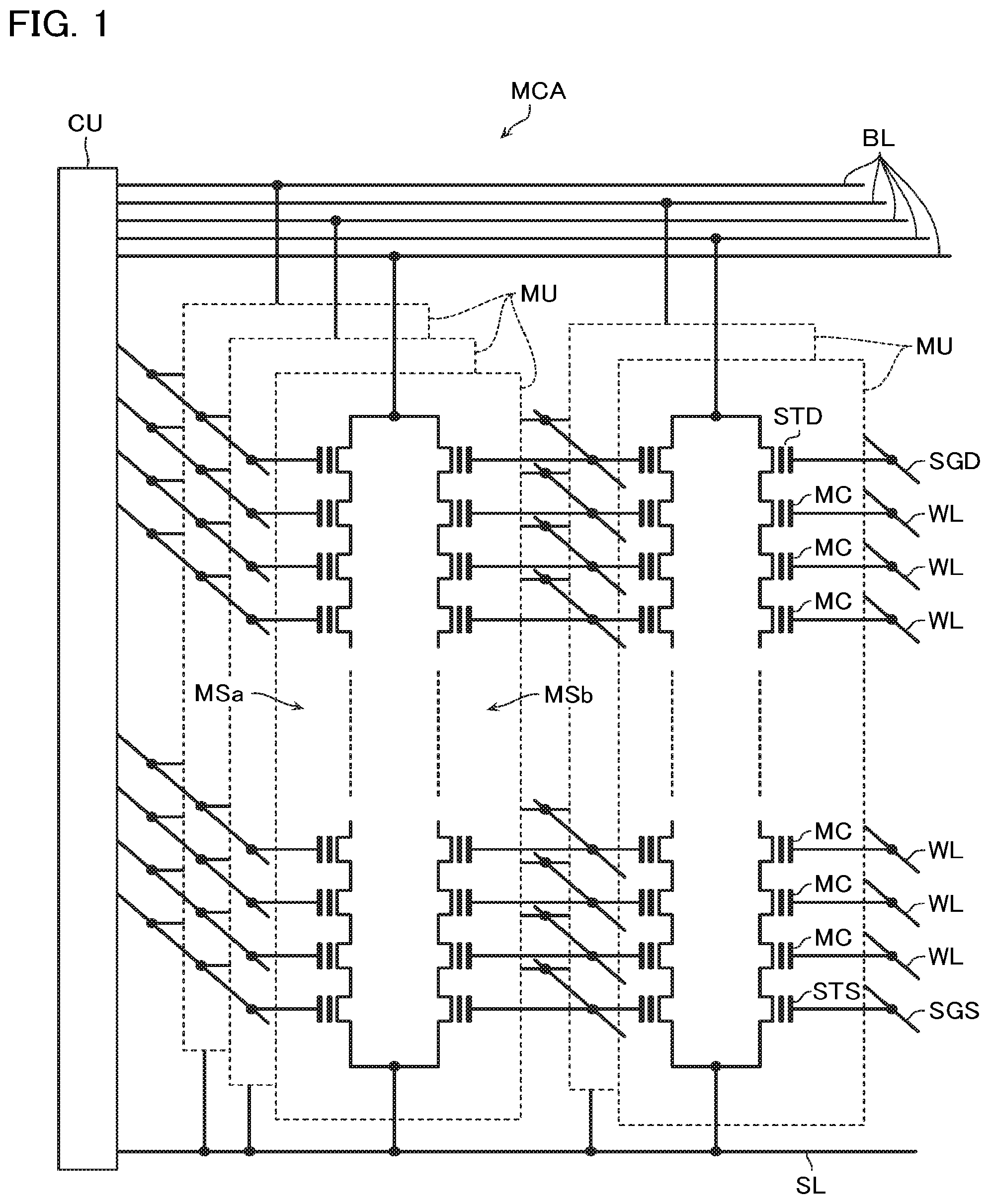 Patent US12317499 — Semiconductor memory device — Figure 1