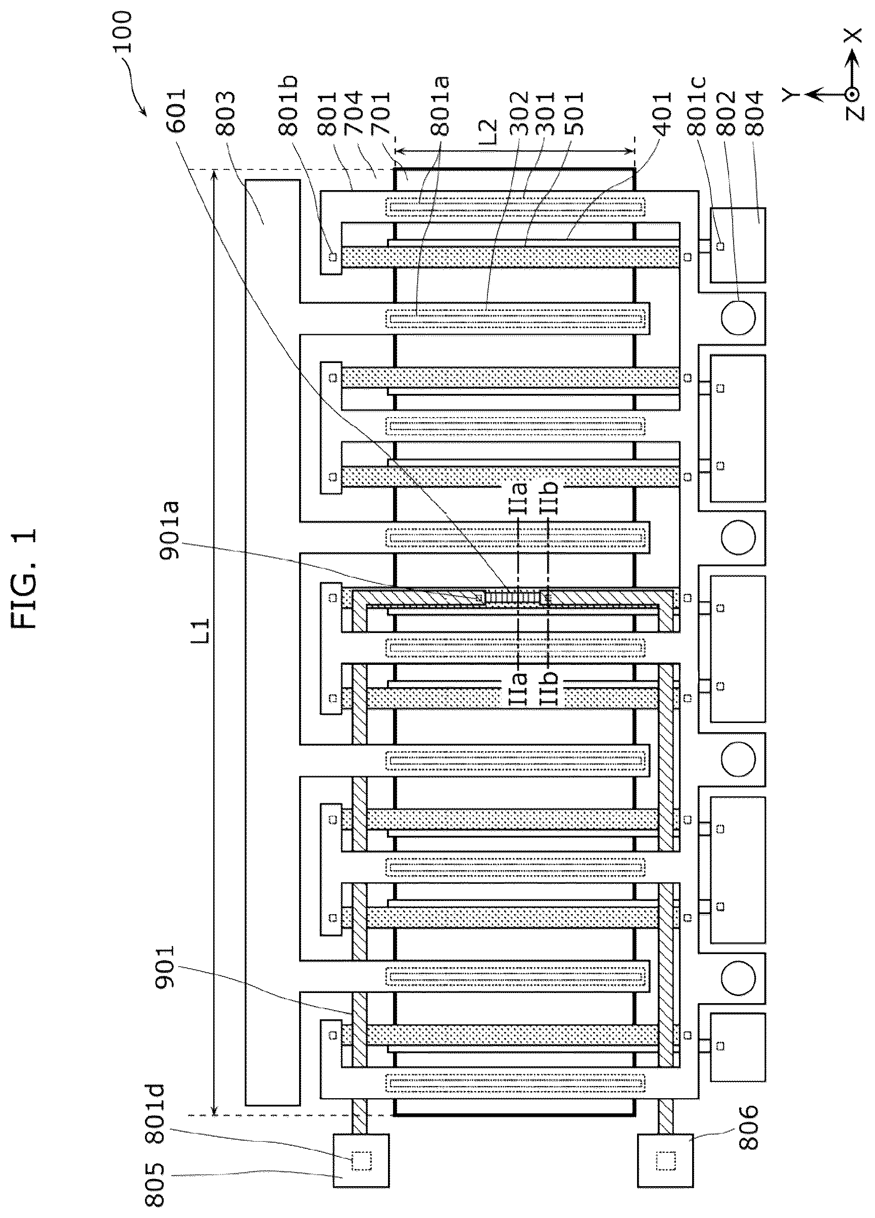 Patent US12317533 — Semiconductor device for power amplification — Figure 1