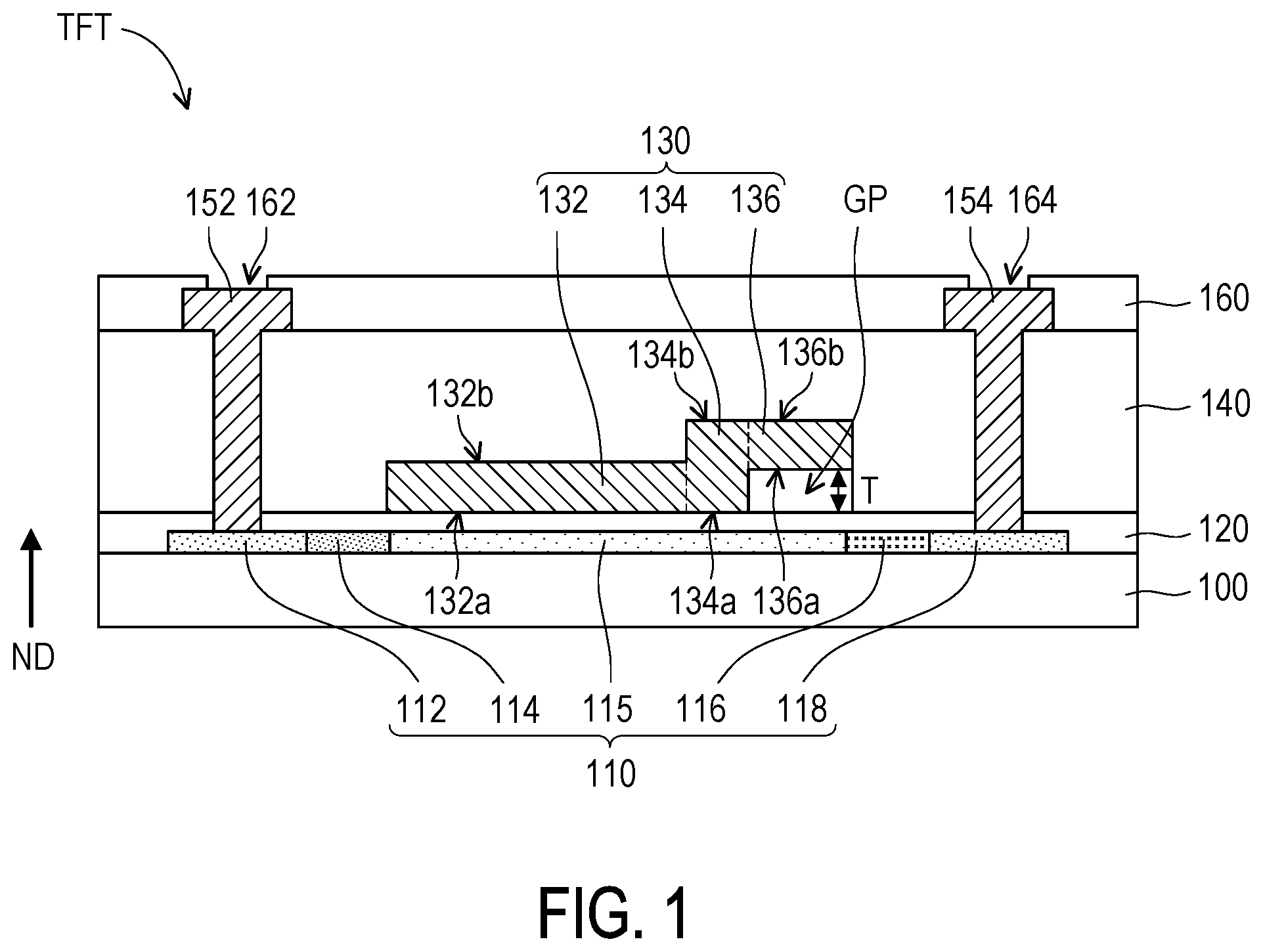Patent US12317573 — Thin film transistor — Figure 1