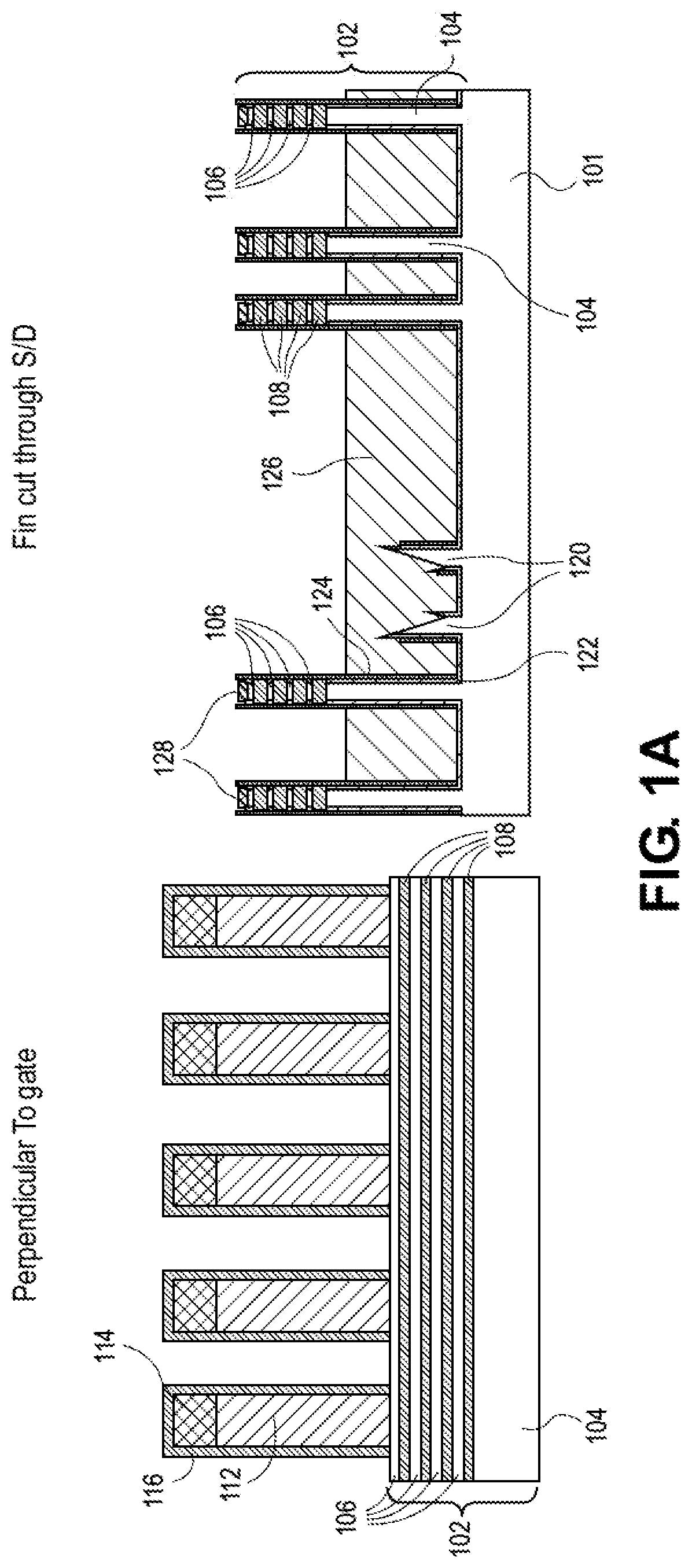 Patent US12317585 — Adjacent gate-all-around integrated circuit structures having non-merged epitaxial source or drain regions — Figure 1