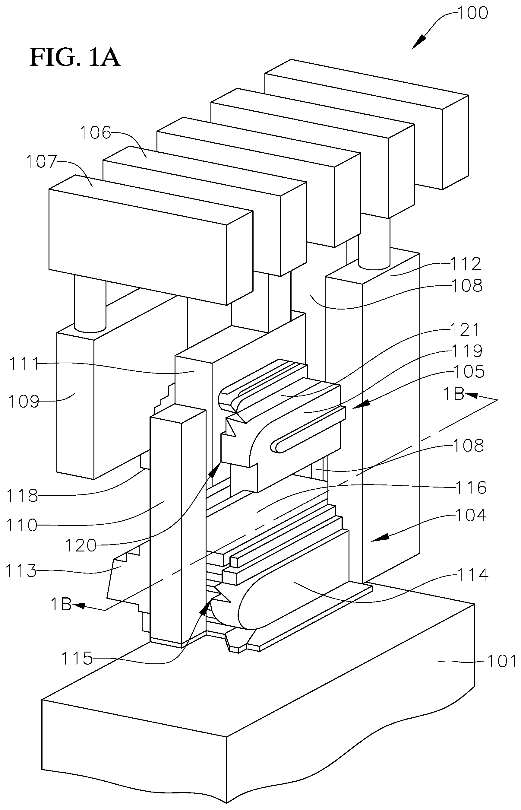 Patent US12317588 — Step-stacked nanowire CMOS structure for low power logic device and method of manufacturing the same — Figure 1