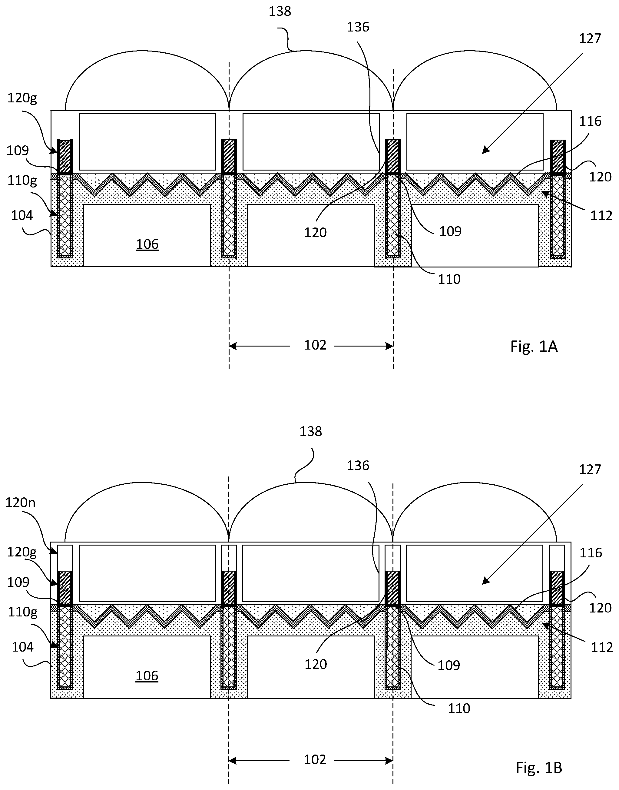 Patent US12317613 — Self aligned grids in BSI image sensor — Figure 1