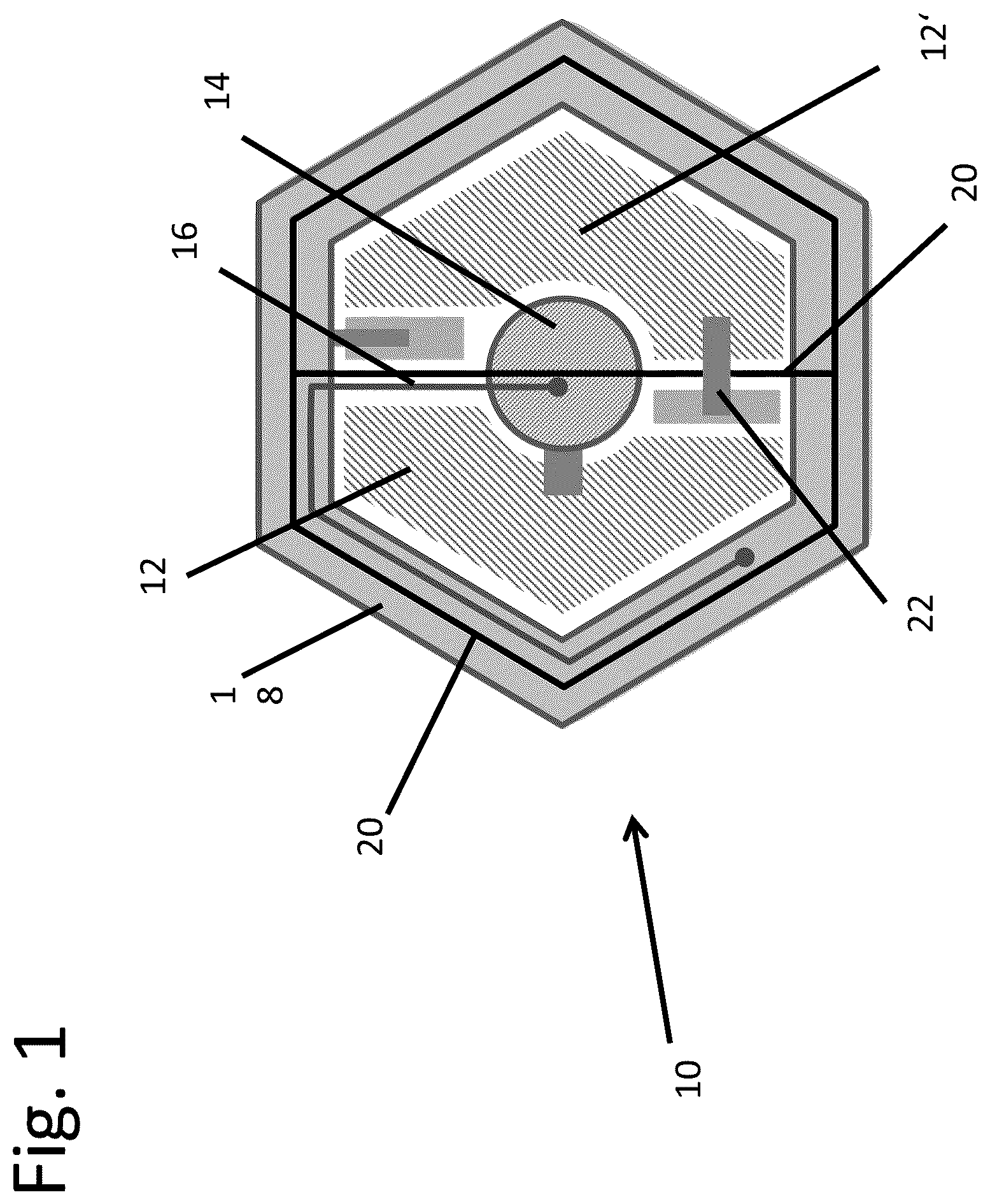 Patent US12317618 — Photosensitive pixel structure with front side coating for retinal implant — Figure 1