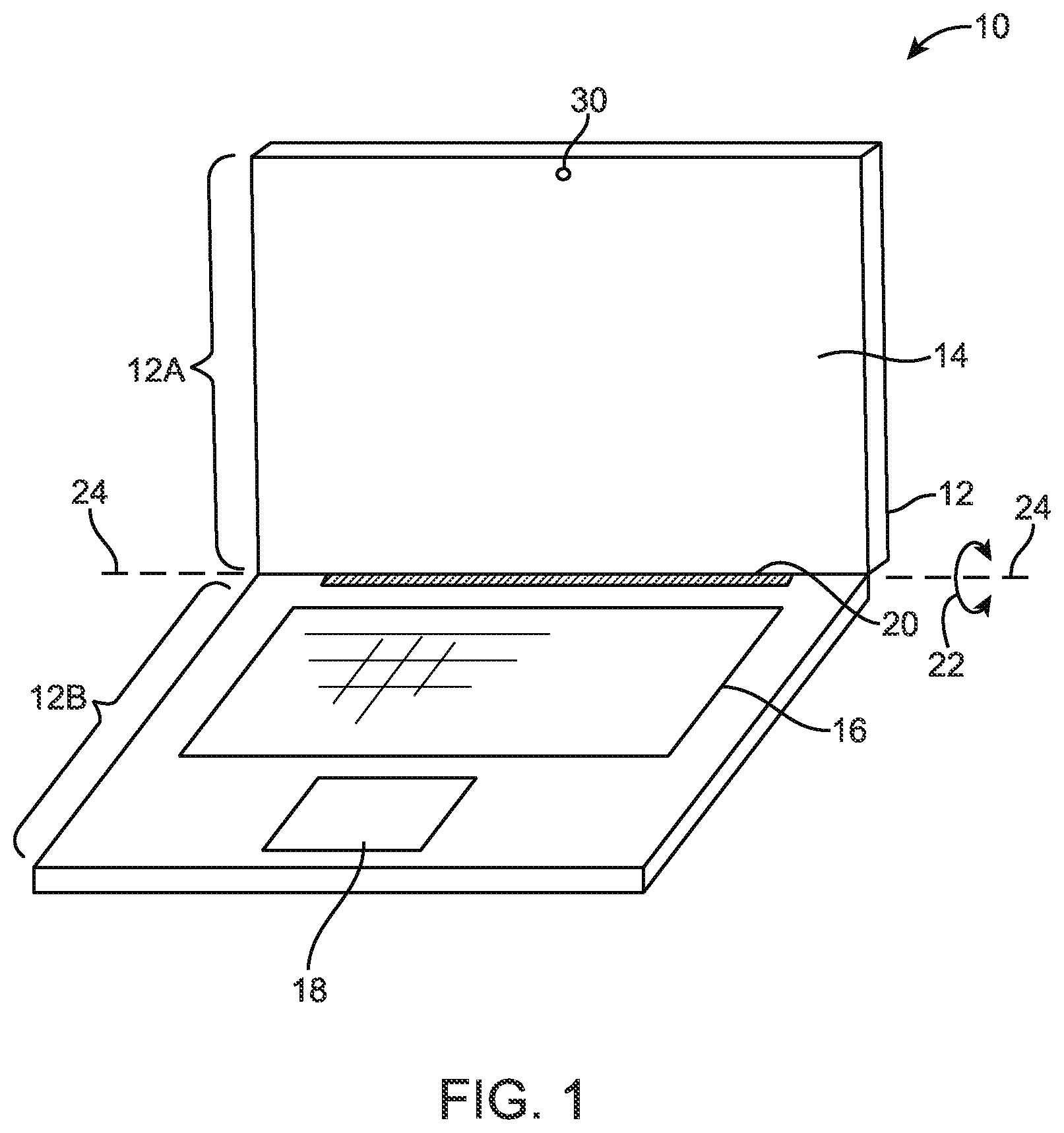 Patent US12317631 Figure 1 – Displays with camera window openings