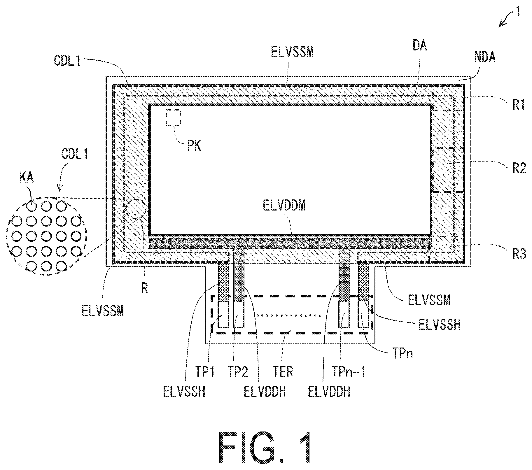 Patent US12317662 — Display device and method for inspecting display device — Figure 1