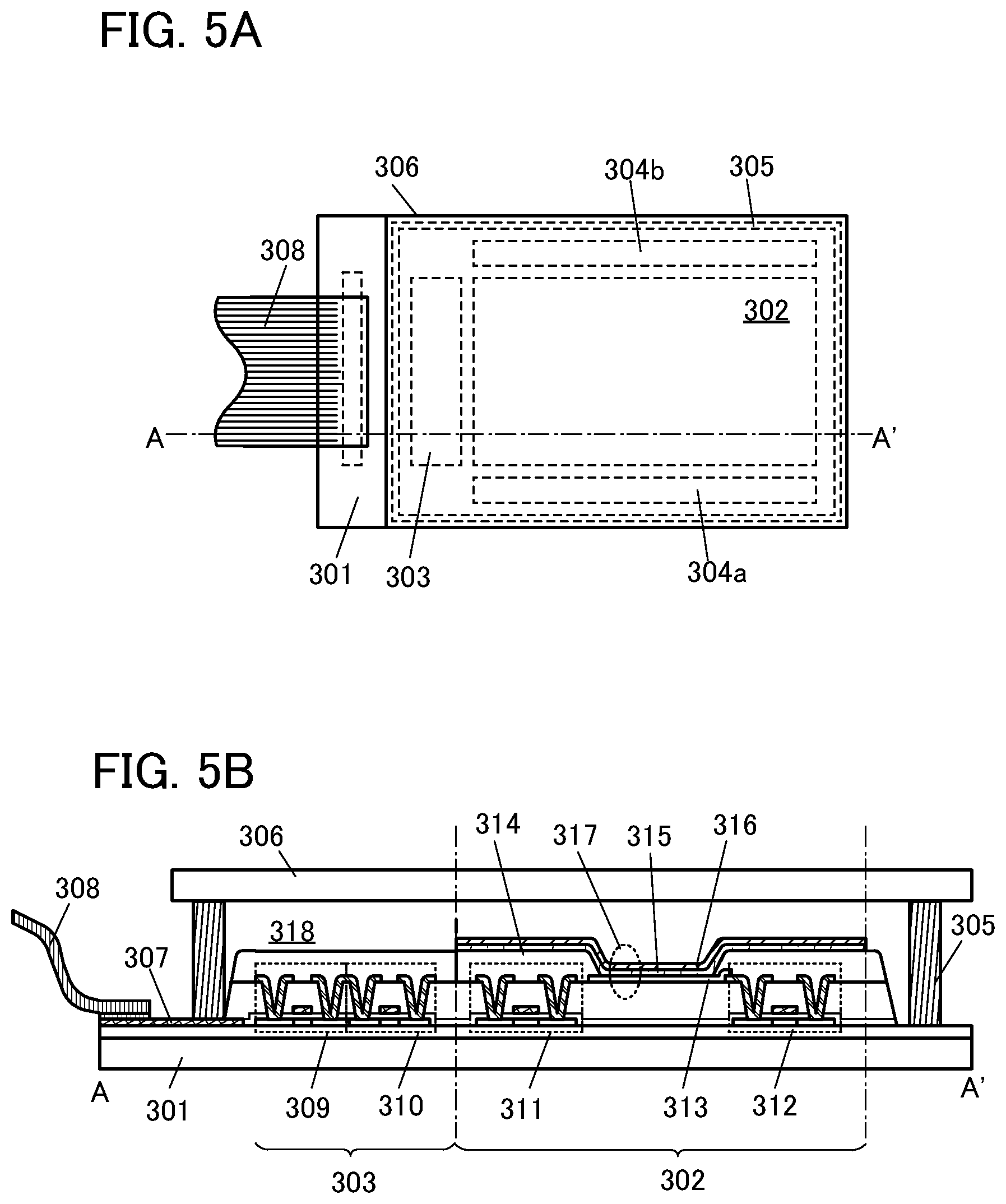 Patent US12317668 Figure 5 – Light-emitting device, light-emitting apparatus, electronic device, and lighting device