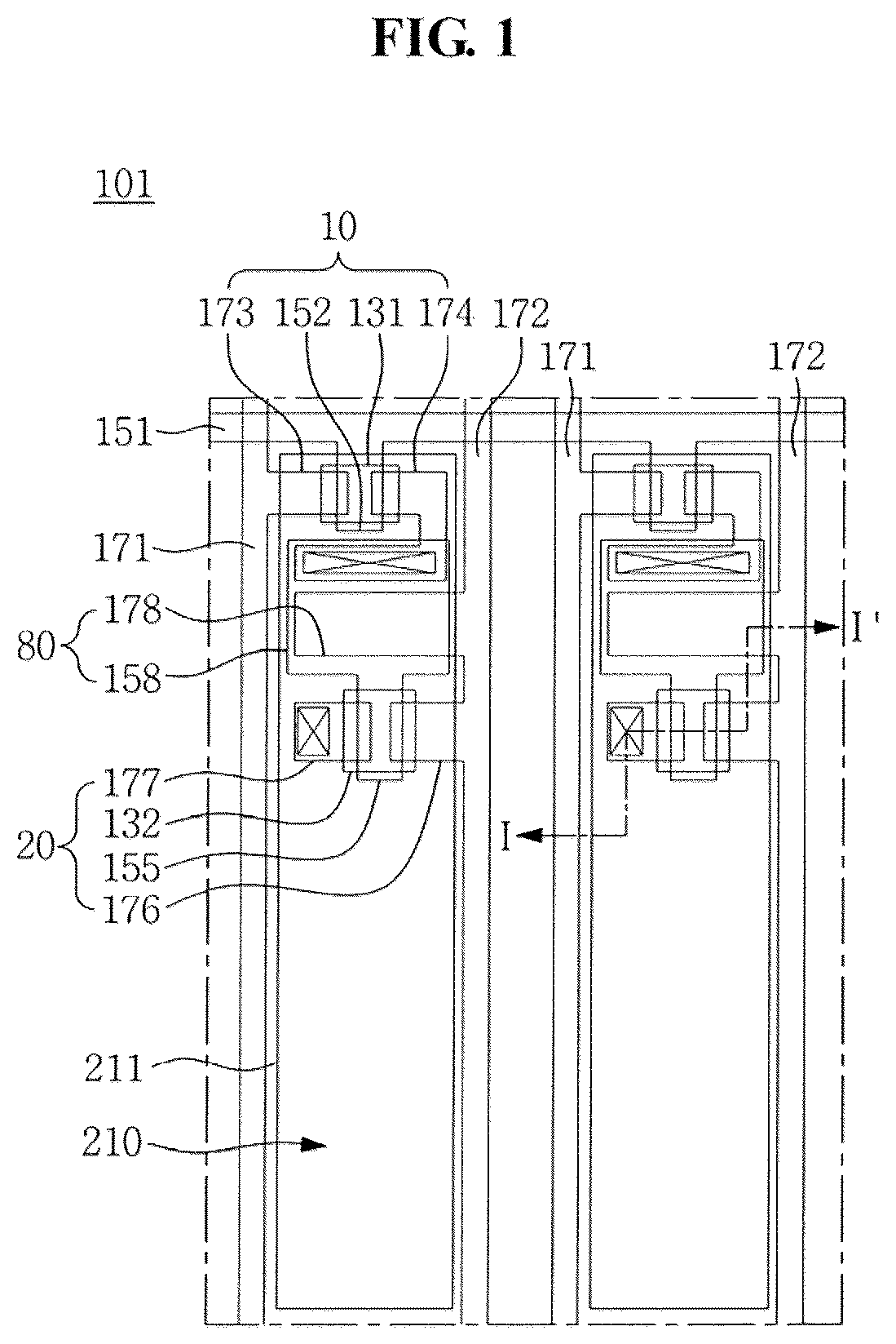 Patent US12317675 — Organic light-emitting diode display device including a thin film encapsulation layer — Figure 1