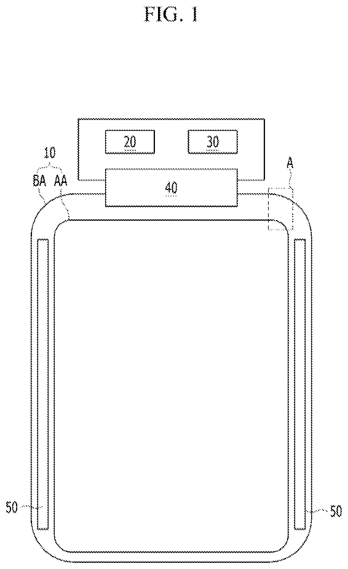 Patent US12317686 — OLED pixel with aperture proportional to capacitance — Figure 1