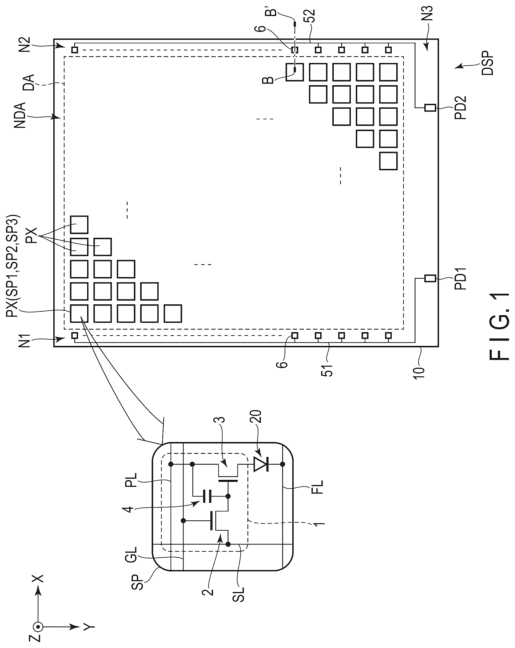 Patent US12317694 — Display device — Figure 1