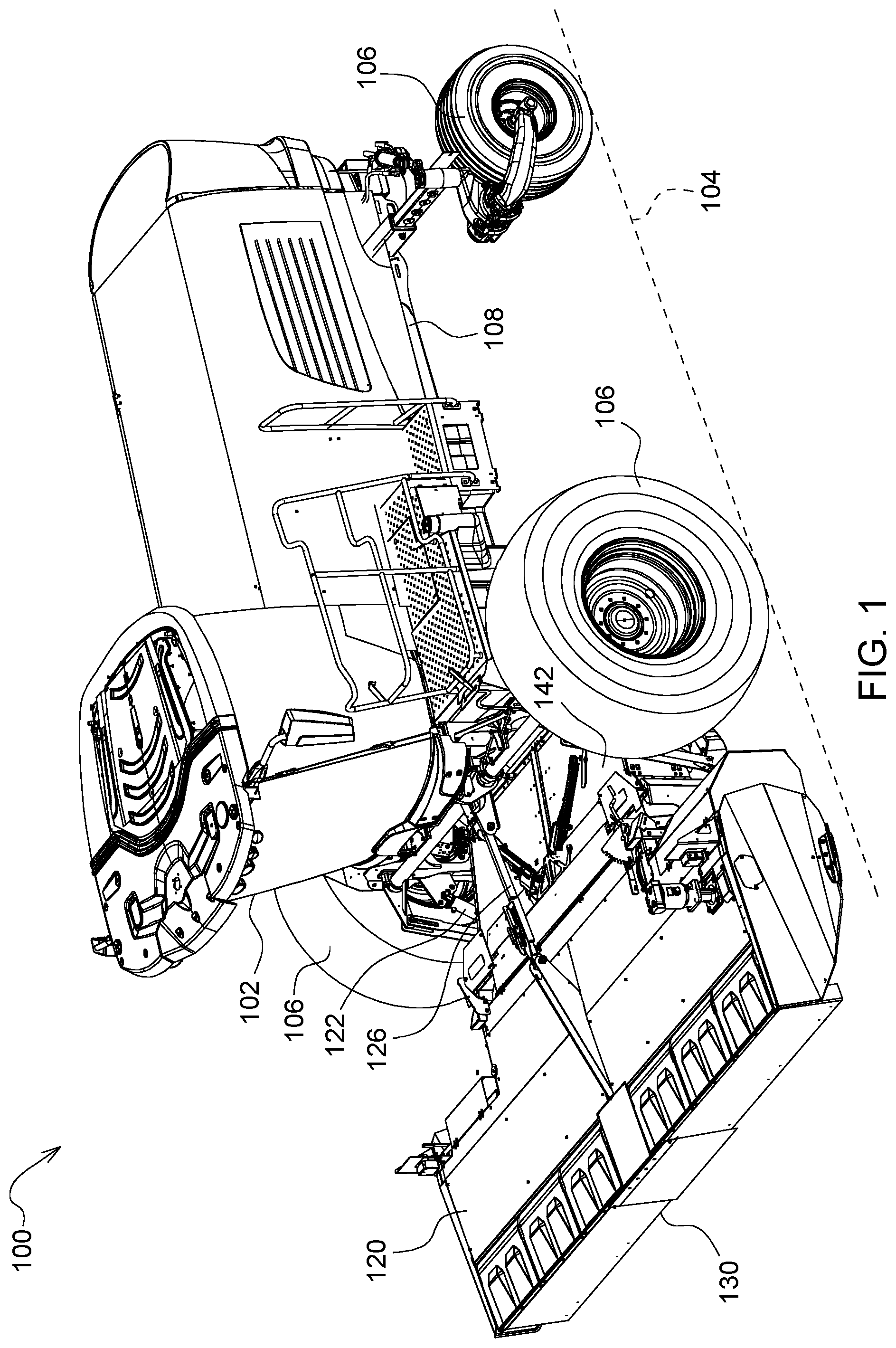 Patent US12317773 — Self-propelled agricultural harvester machine and header assembly control system — Figure 1