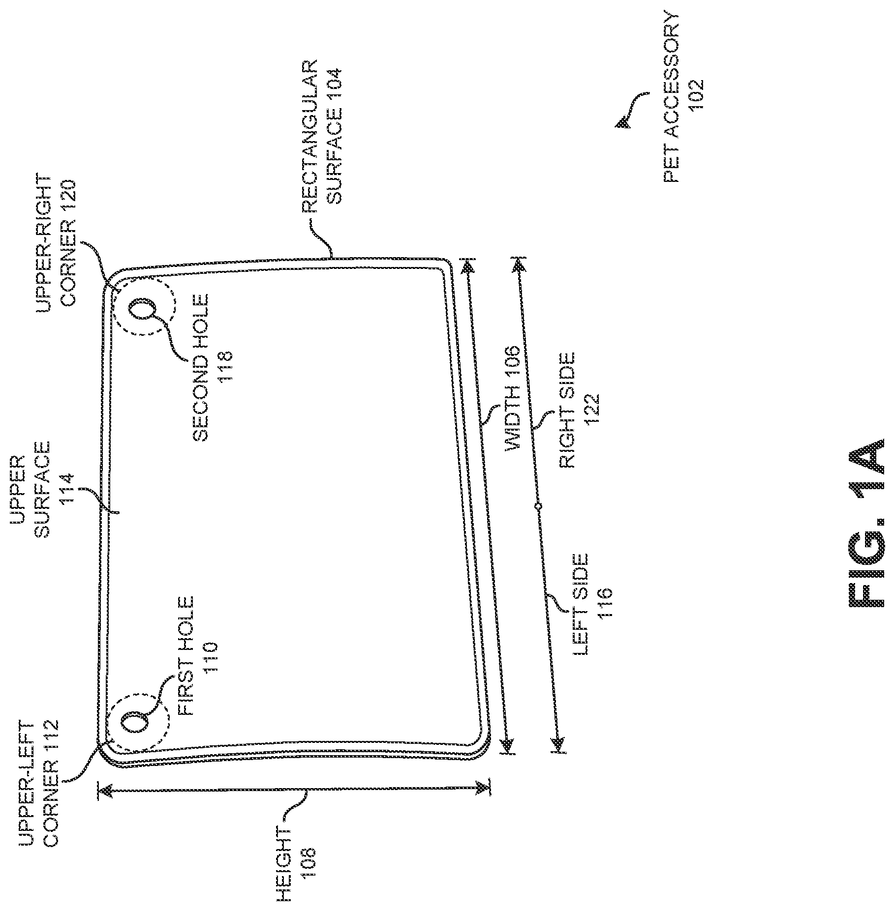 Patent US12317869 — Wall mounted pet accessory to prevent liquid and residue accumulation behind a feeding container — Figure 1
